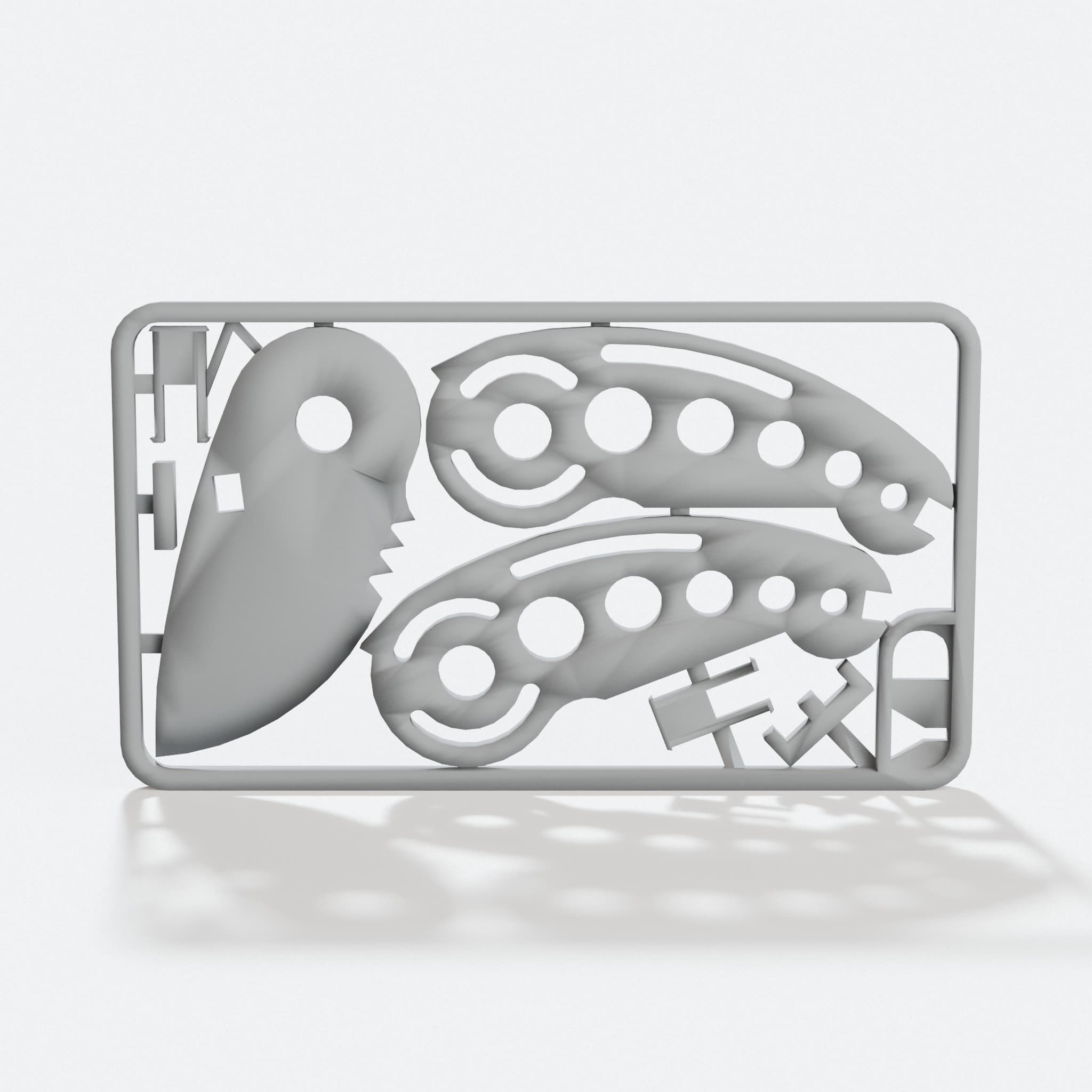 Flip Knife Business Card Kit - 3D Printed Toy, hero tilt