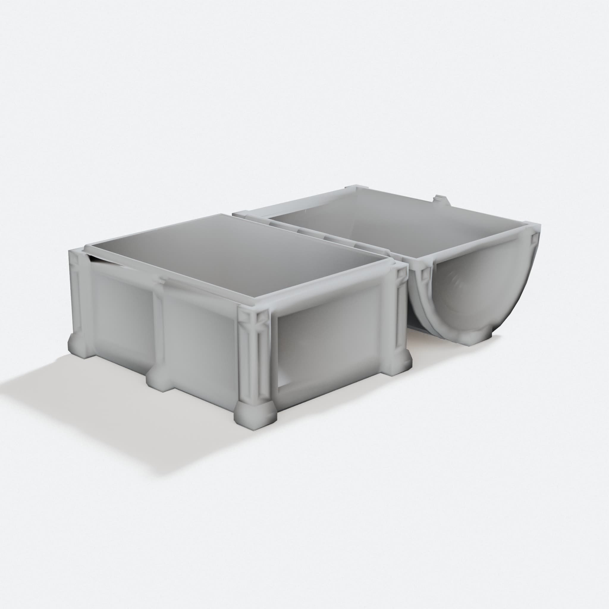 Pirate Coffer 3D Printed Ornament Box with Hinge, turn three quarter