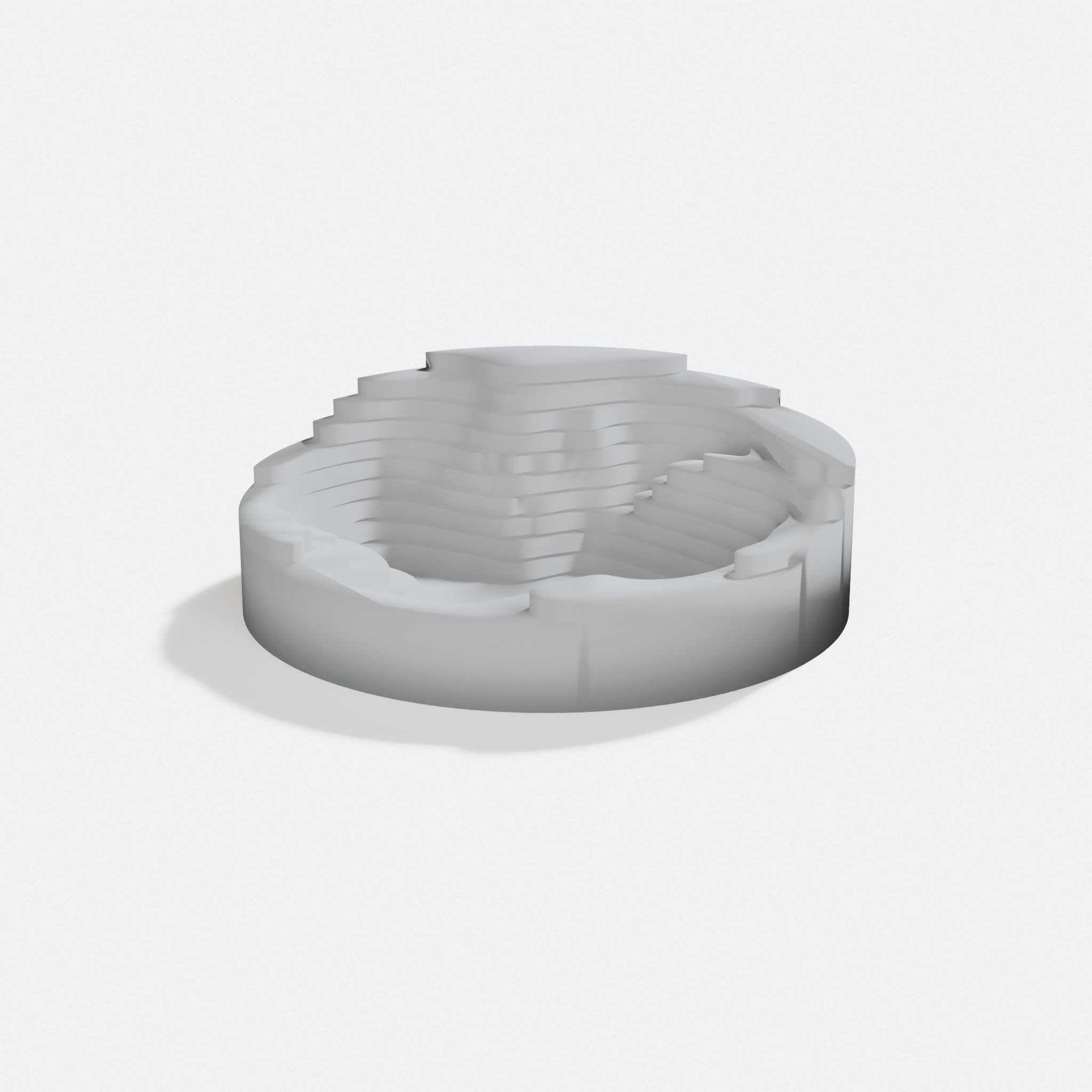 Topographic Catch All Tray: 3D Printed Desk Organizer, turn three quarter