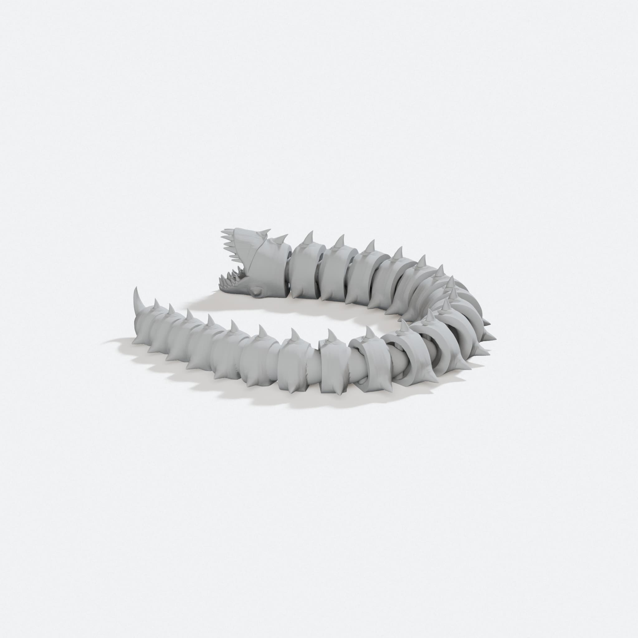 Purple Worm Articulated - D&D Miniature, turn three quarter