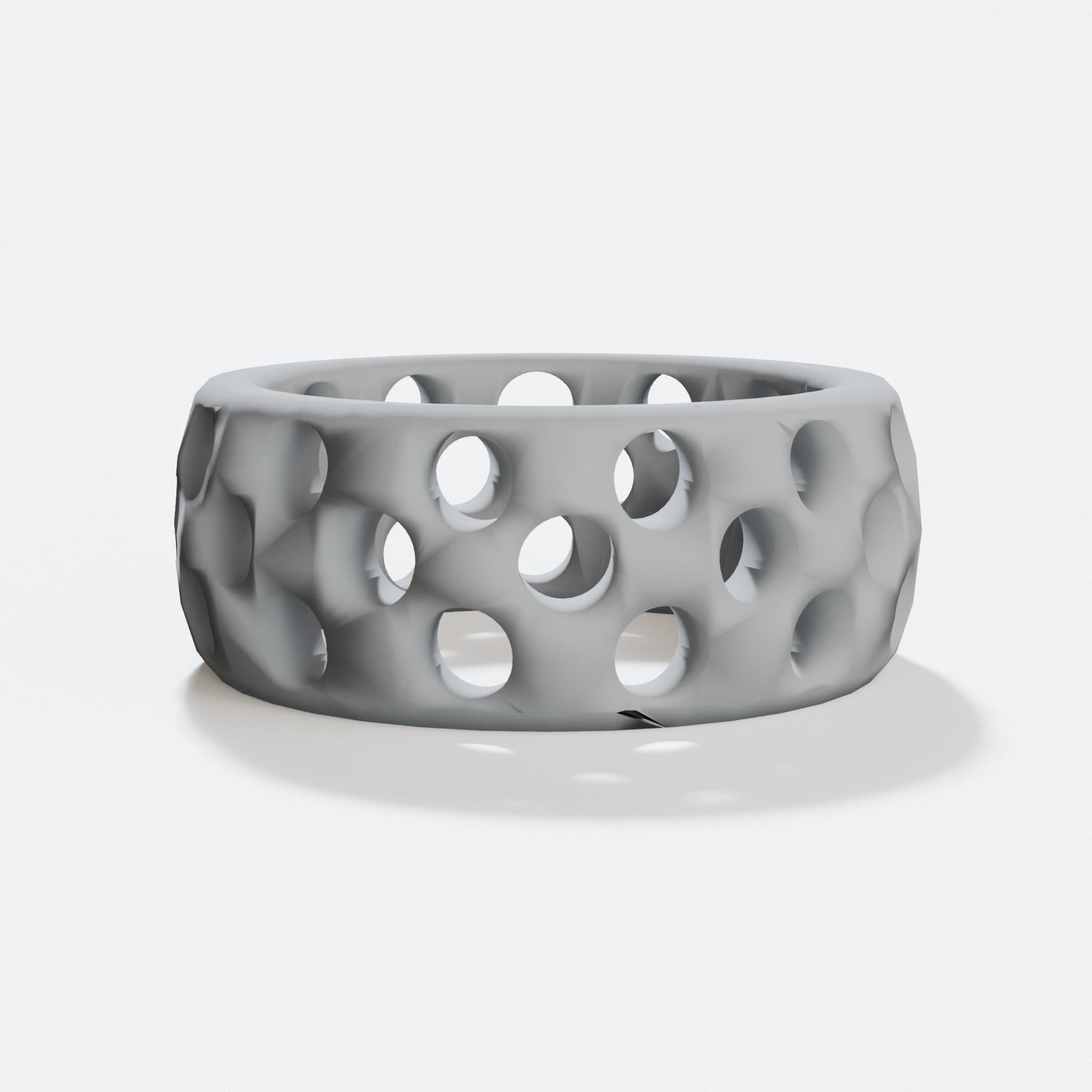 Ring - Holes 3D Printed Wearable | Custom Sizing, hero tilt