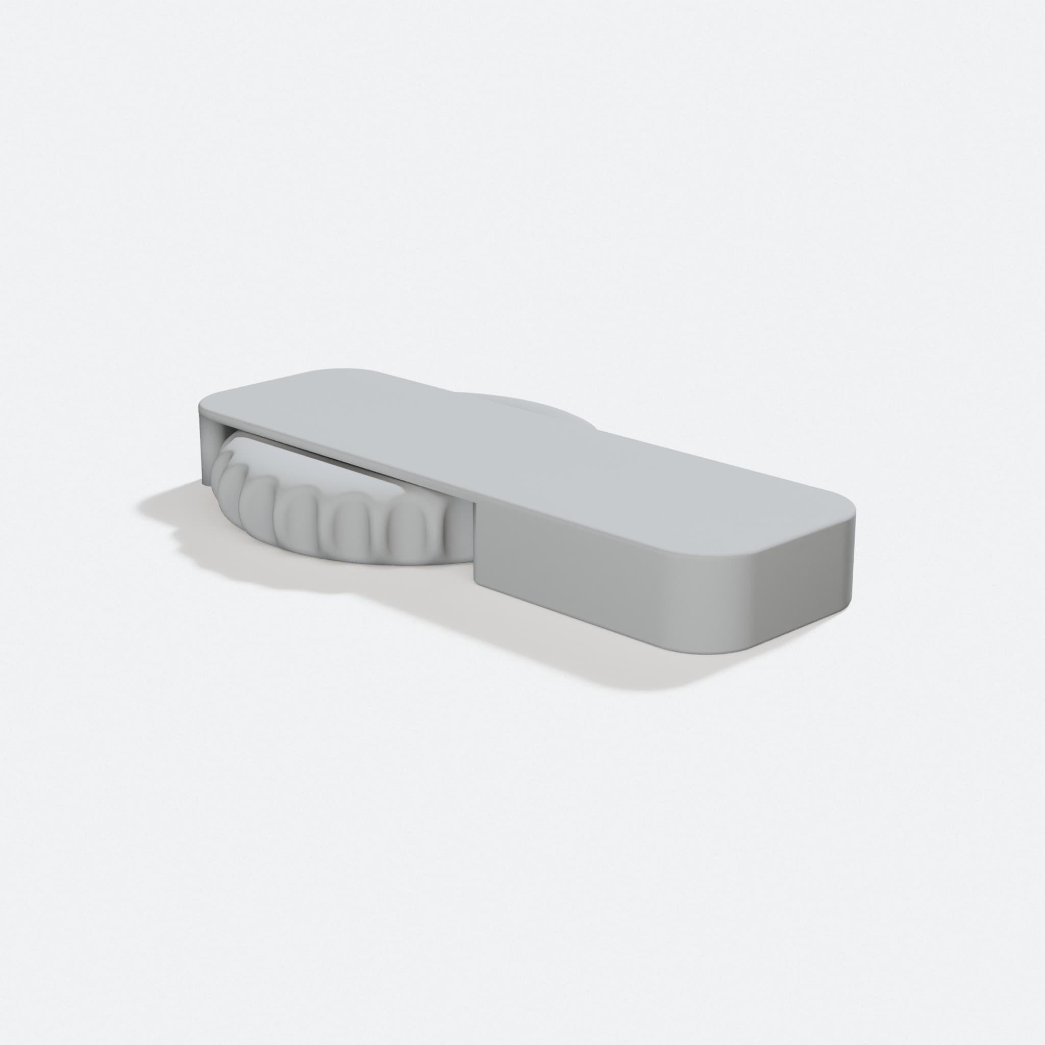 3D Printed Clicky Fidget Toy with Moving Wheel, turn three quarter
