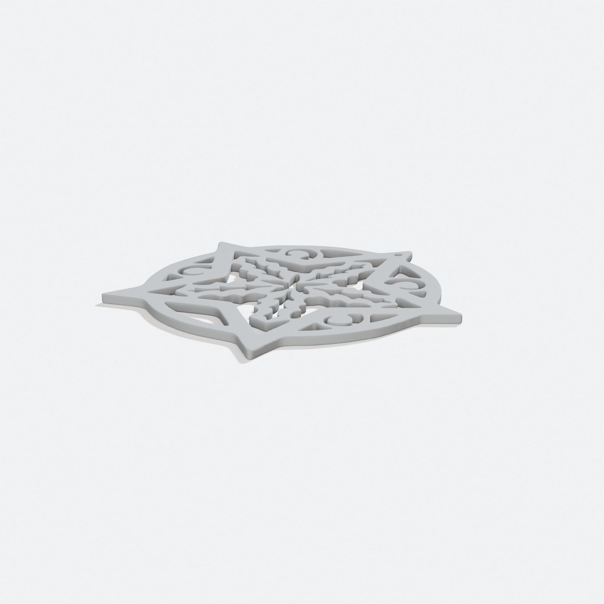 Christmas Tree Ornament - Star with Holly Flat, turn three quarter