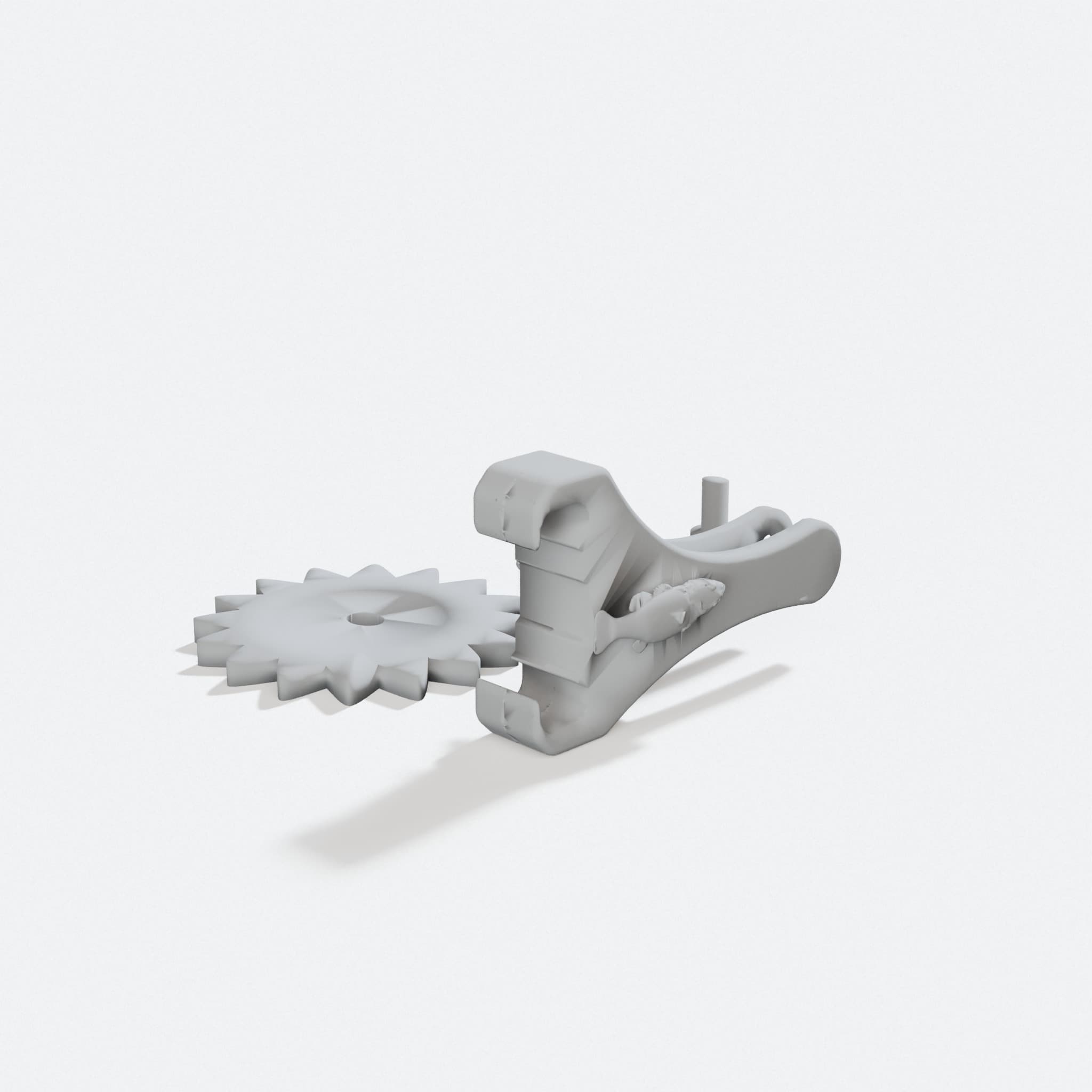 Bass and Buck Croc Spurs 3D Printed Gift, turn three quarter