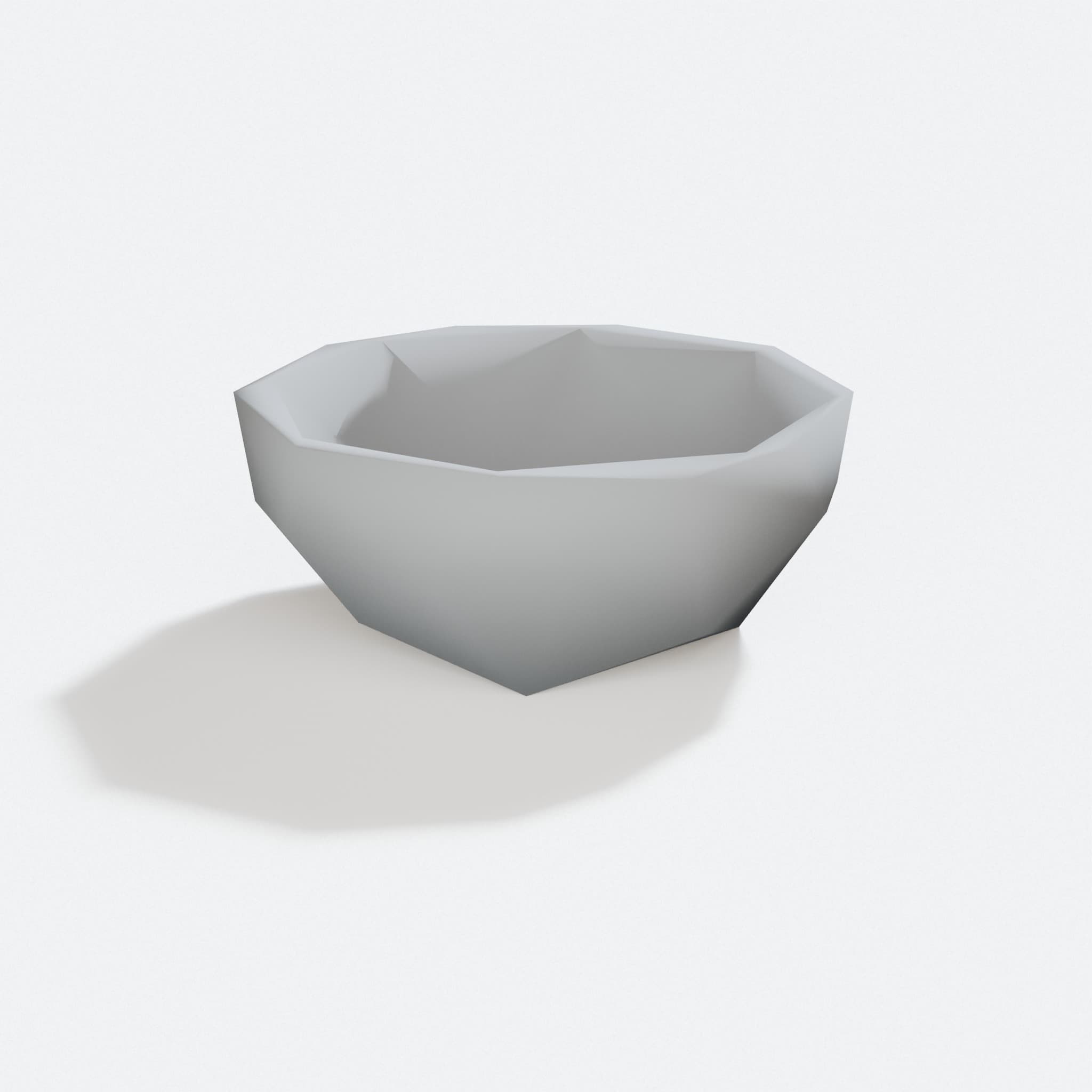 Low Poly Bowl: 3D Printed Home Decor Storage, turn three quarter