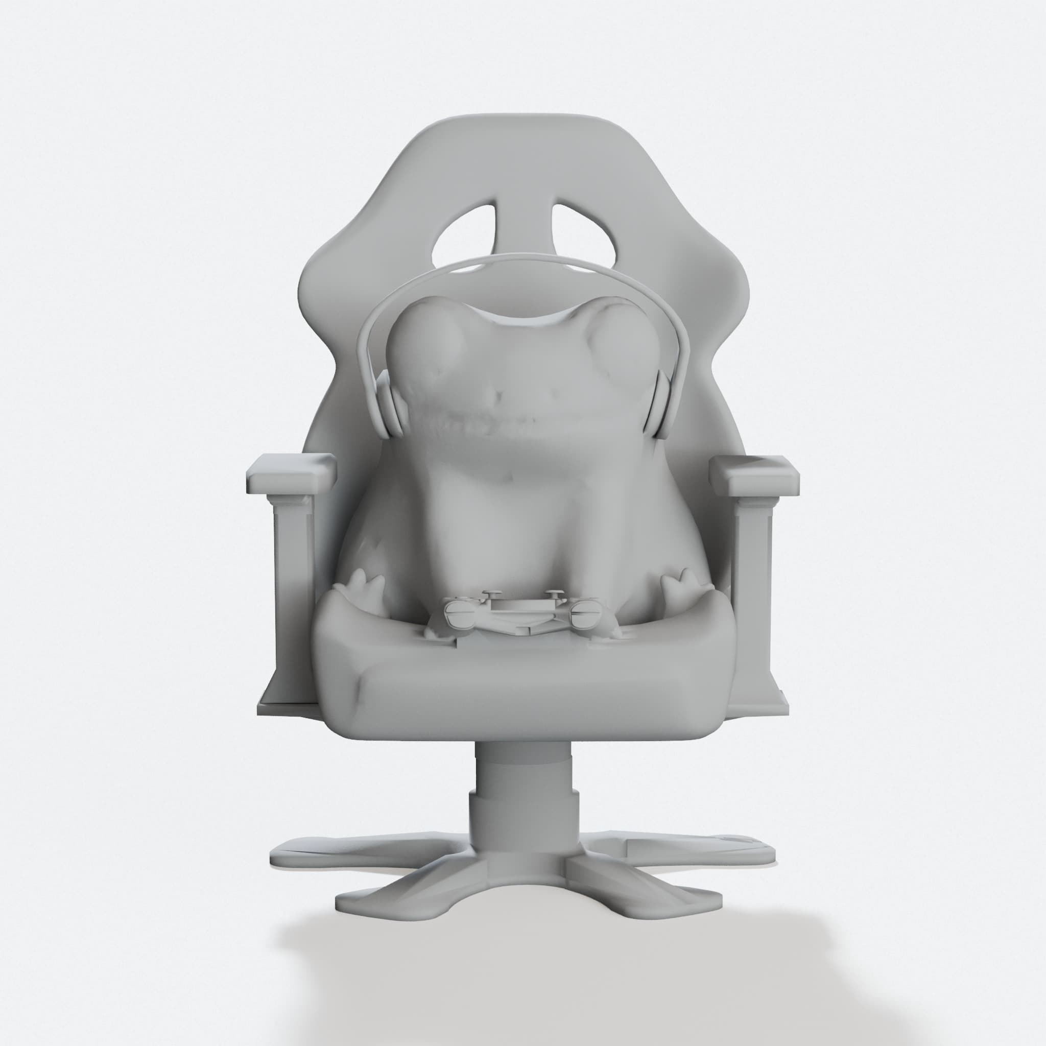Fred the Gamer Frog 3D Printed Toy, hero tilt