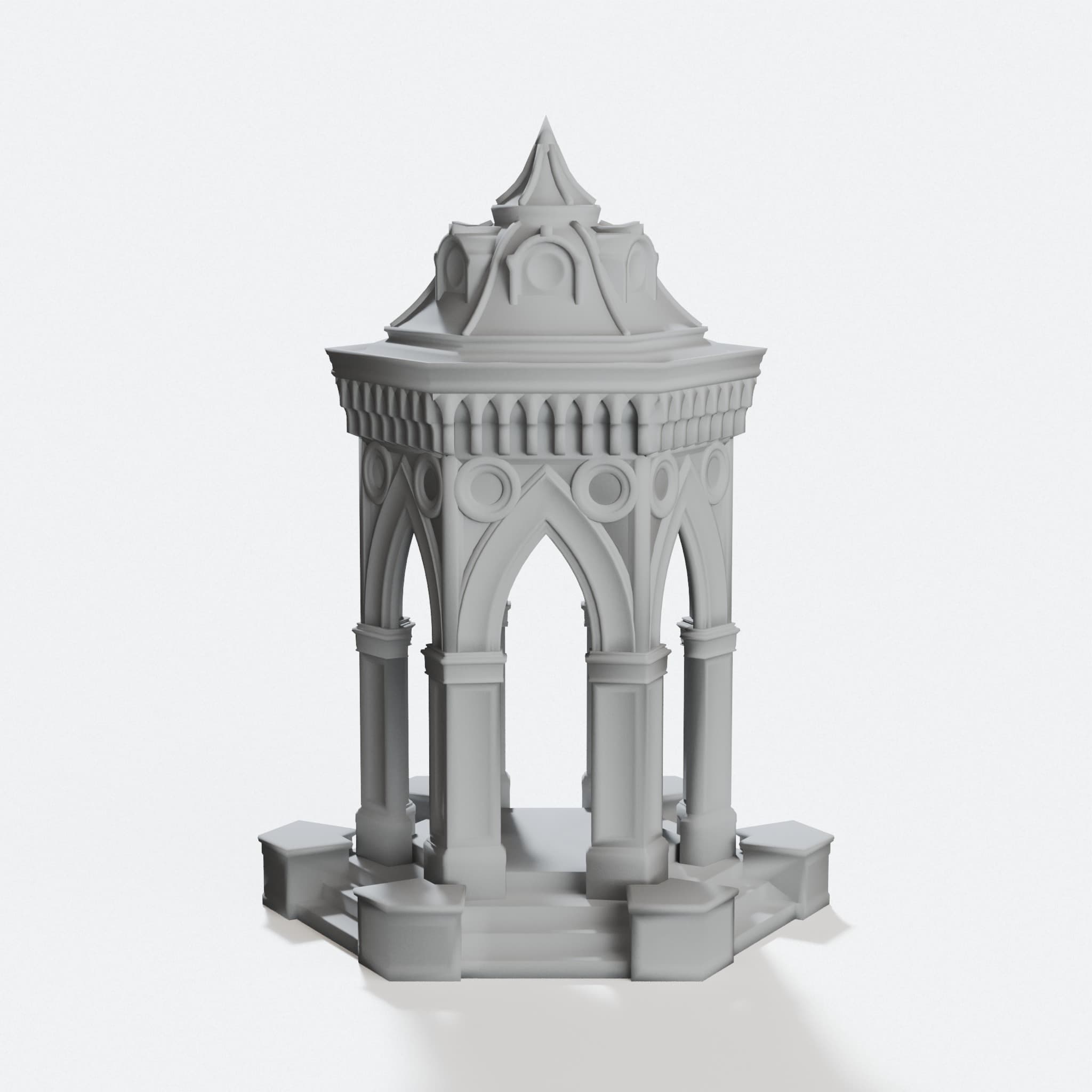 Stone Gazebo Tabletop Terrain, Victorian Architecture, hero tilt