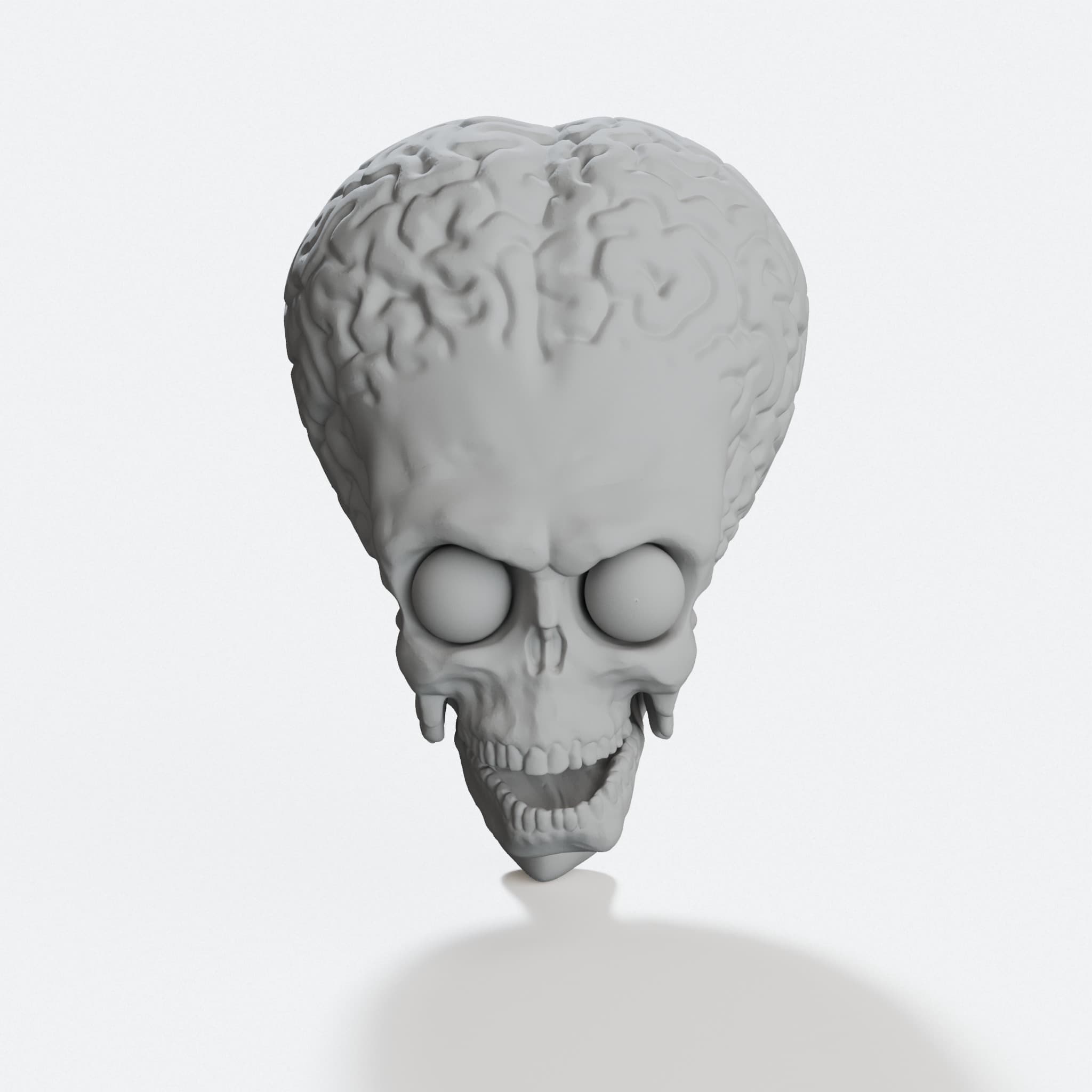 Alien Bust 3D Printed Home Decor Figure, hero tilt