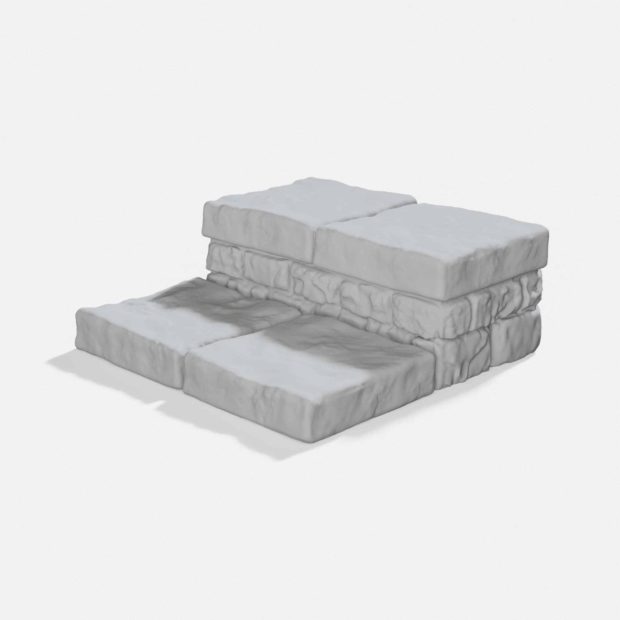 OpenForge 2.0 Dungeon Stone Stairs – 3D-Printable RPG Tile, turn three quarter