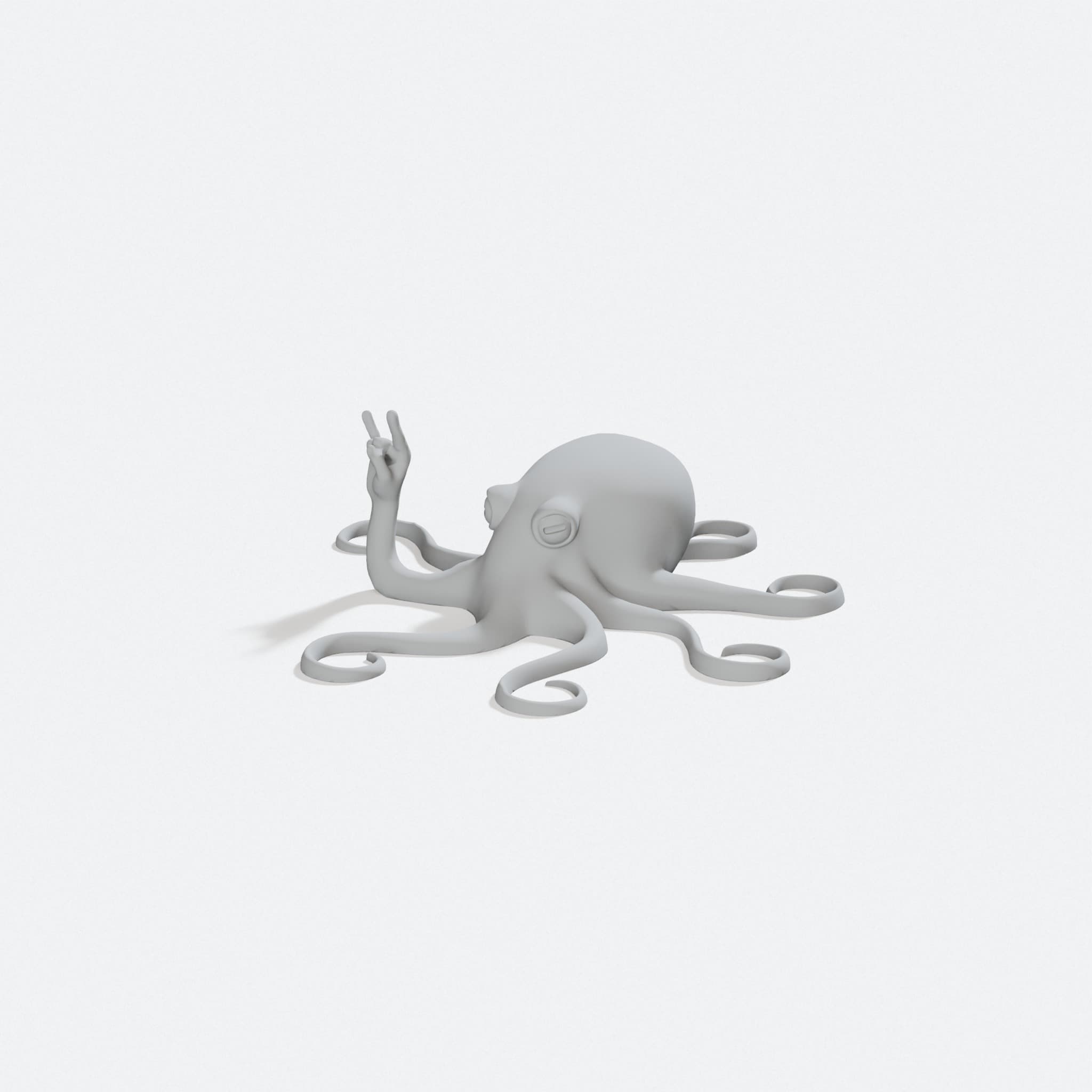 Rocktopus 3D Printed Toy Octopus Figure, turn three quarter