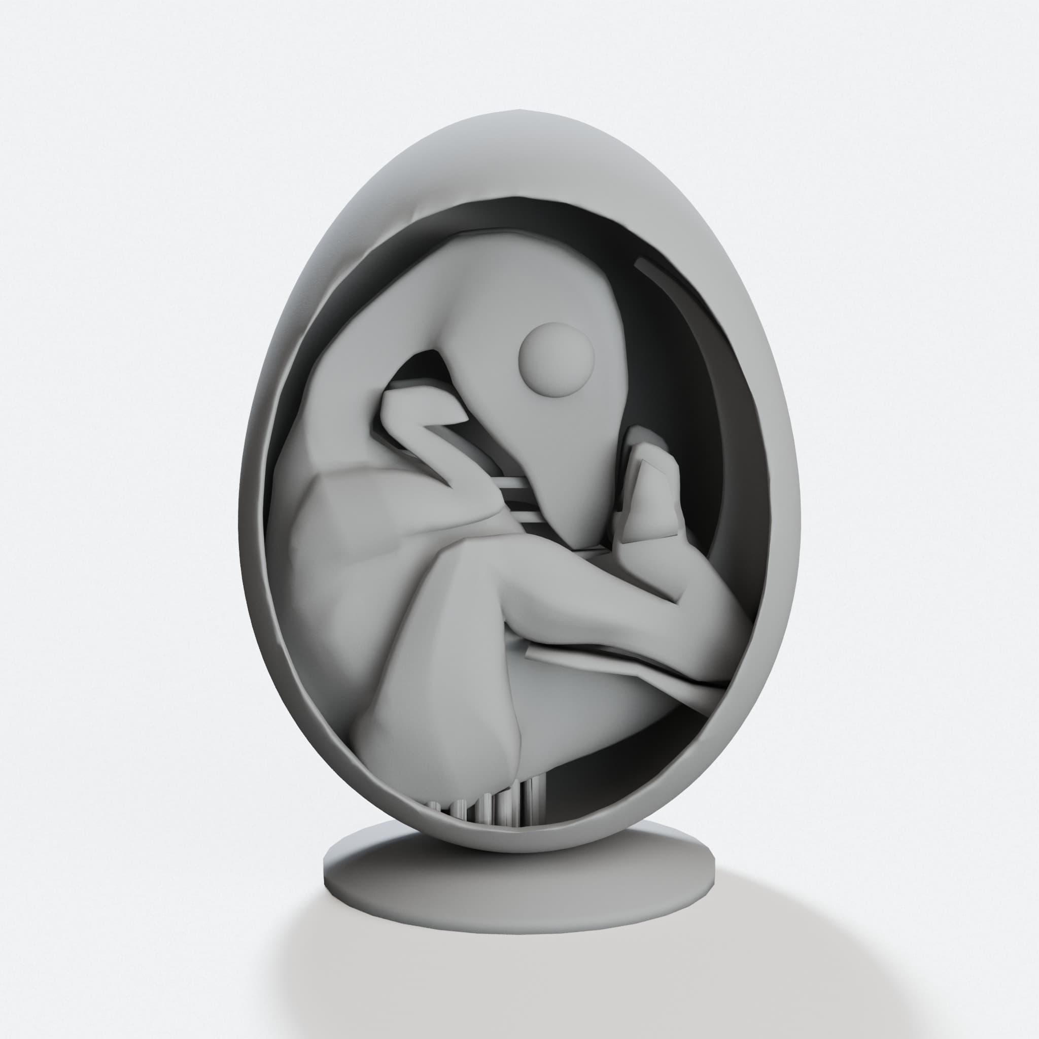 3D Printed Baby Dinosaur Egg Ornament, hero tilt