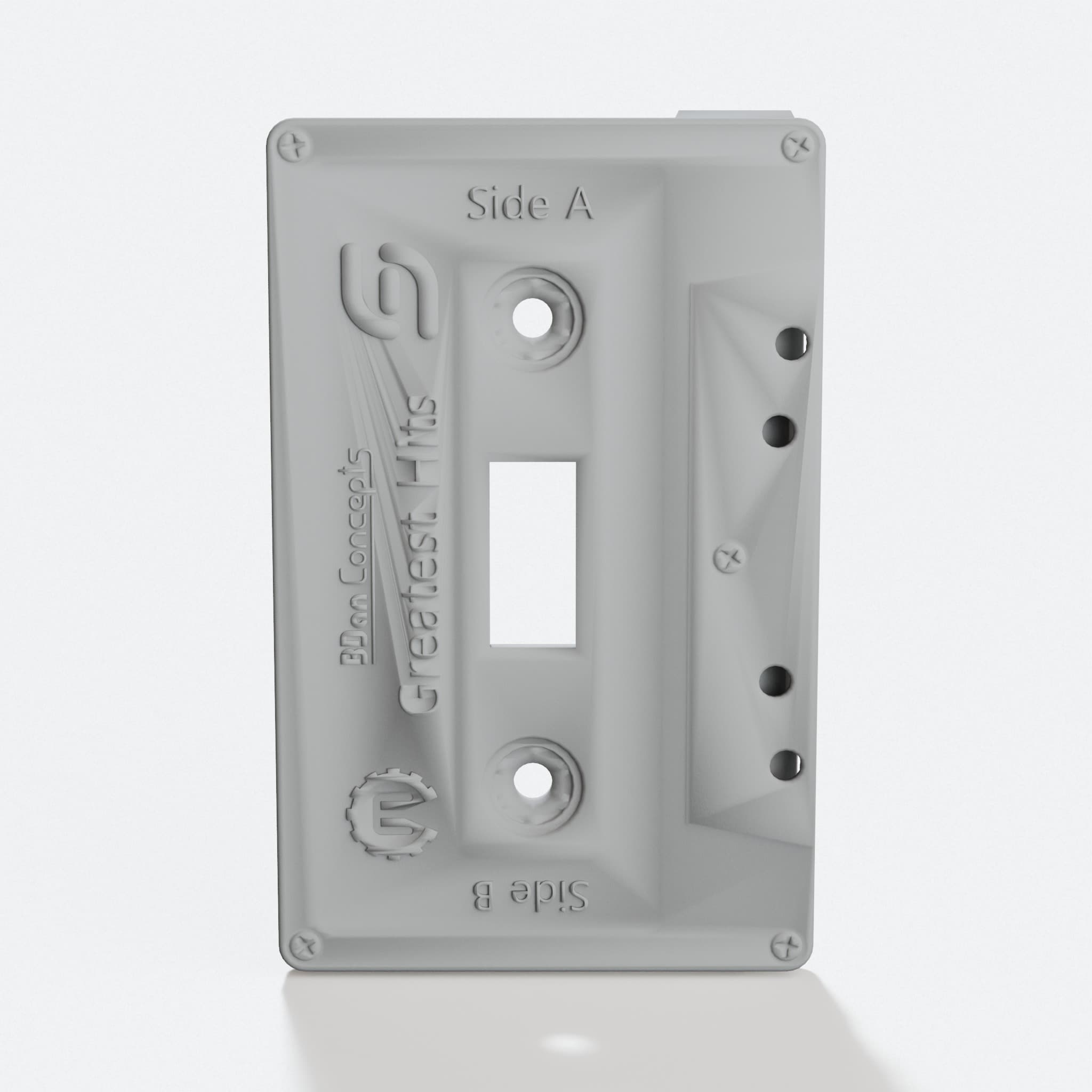 3D Printed Cassette Light Switch Plate, Retro Home Decor, hero tilt