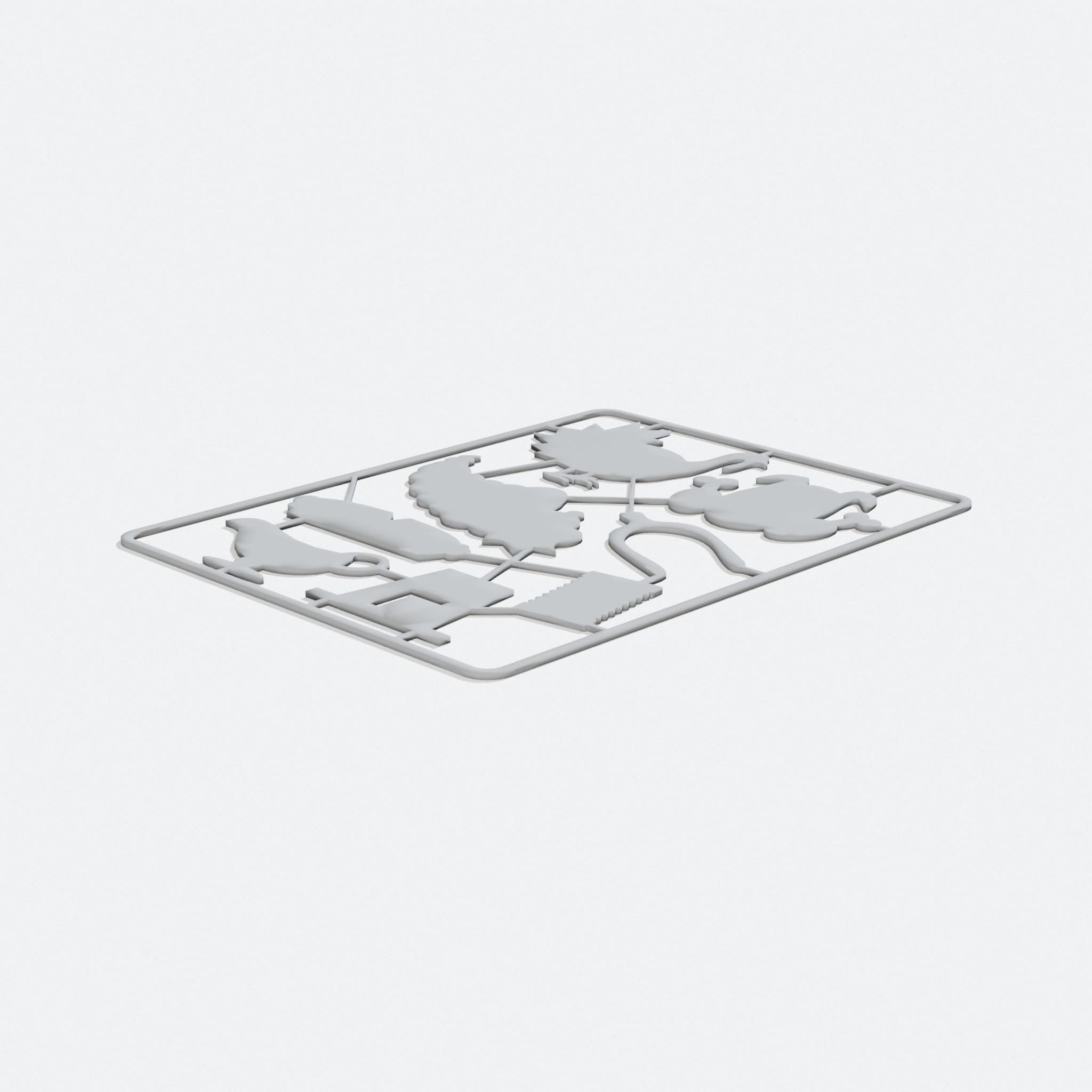 Thanksgiving Dinner Snap-Out 3D Printed Toy | 8-Piece Set, turn three quarter