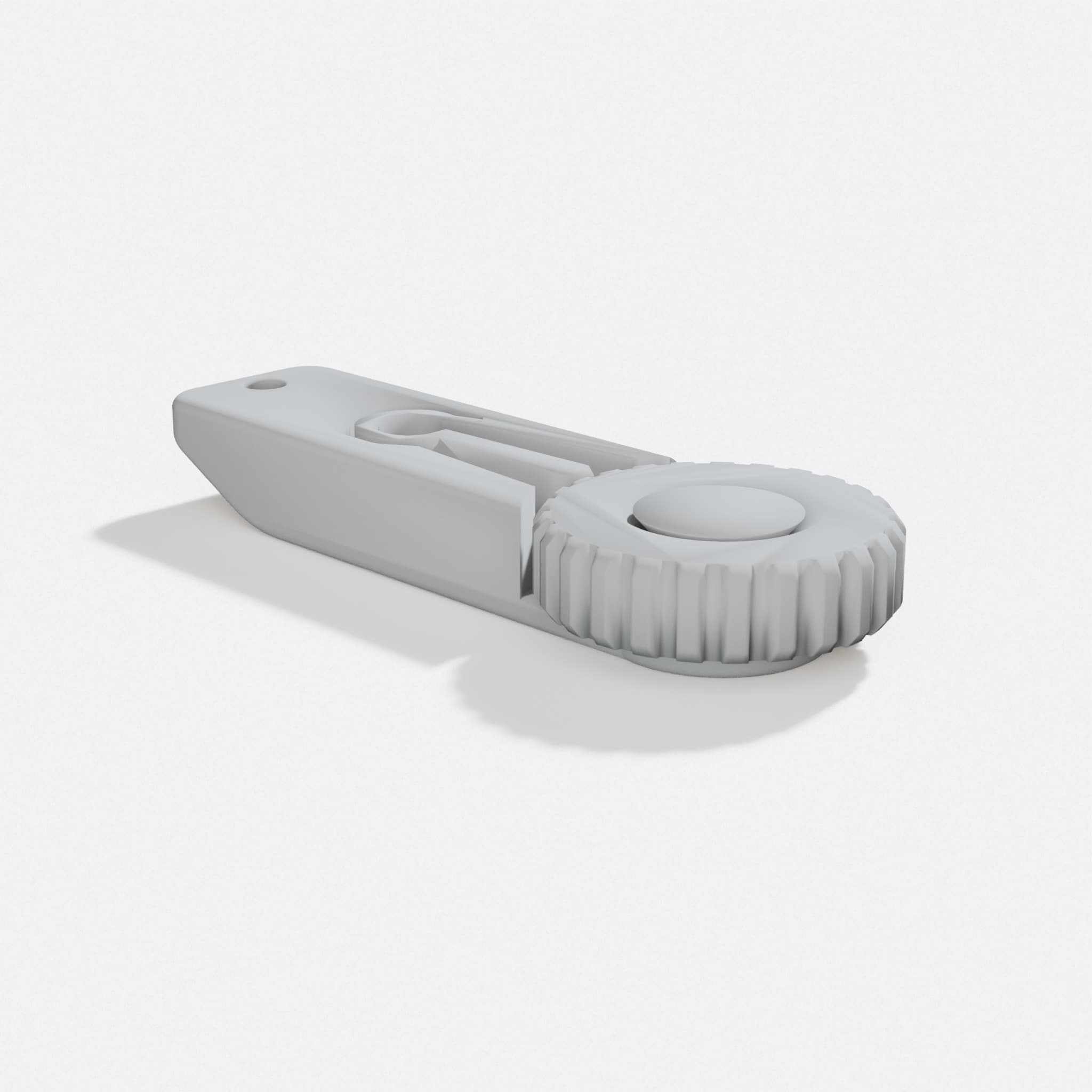 Fidget Clicker Free Wheel 3D Printed Toy, turn three quarter