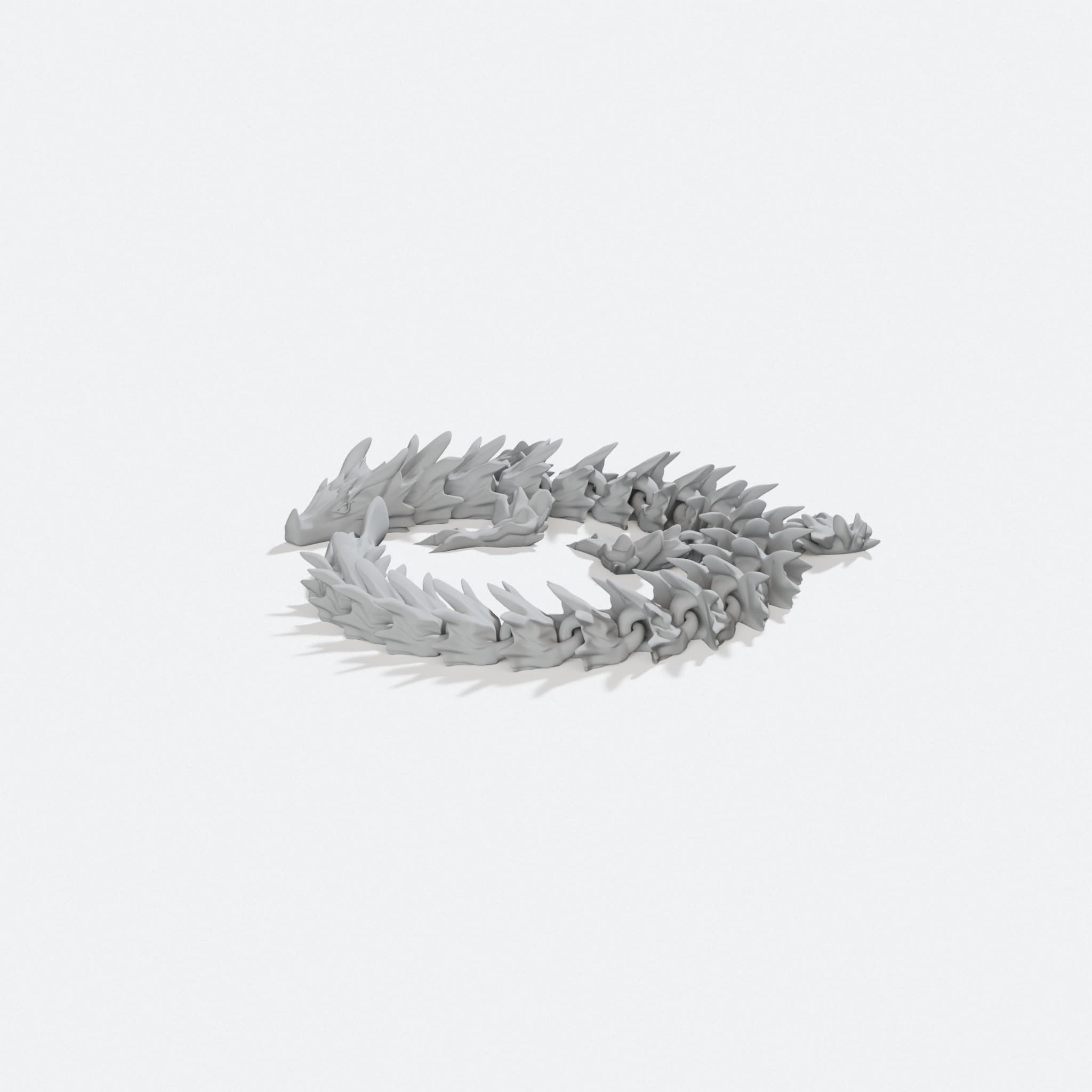 Winter Dragon 3D Printed Toy, turn three quarter