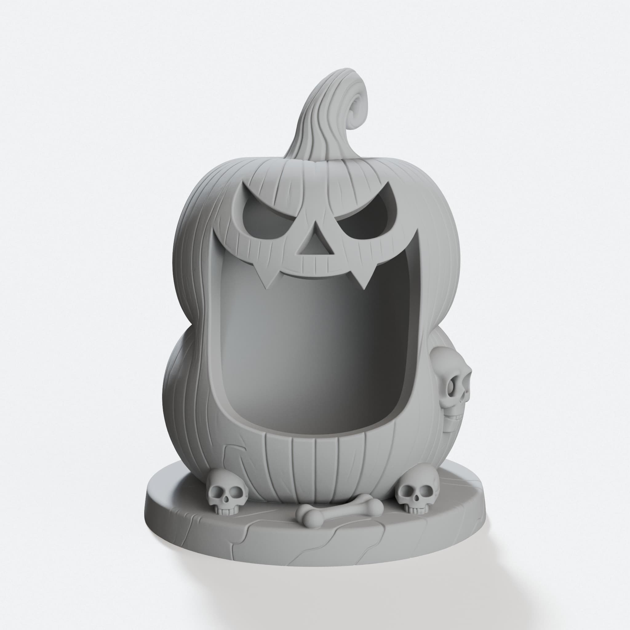Pumpkin Treat Keeper 3D Printed Ornament Halloween Candy Bowl, hero tilt