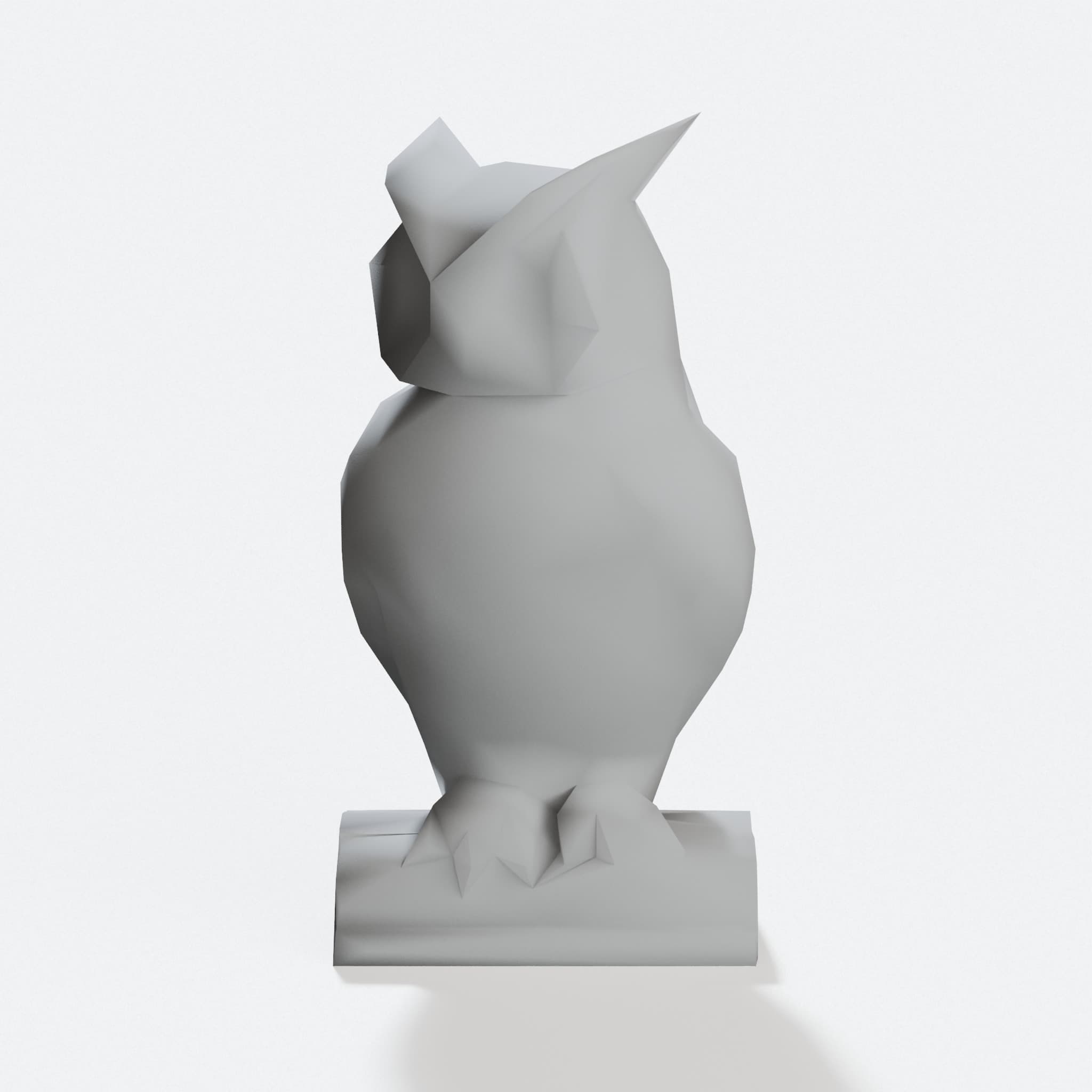 Low Poly Owl 3D Printed Toy, hero tilt