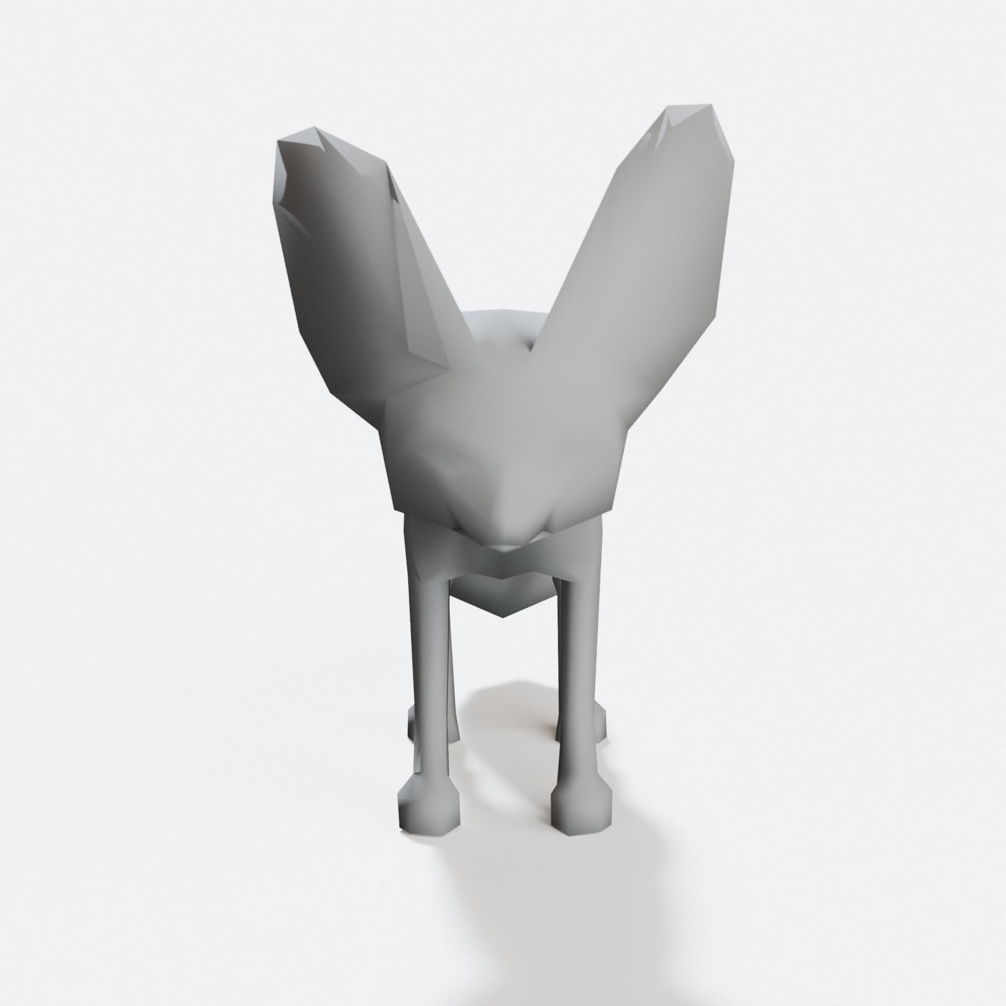 Low Poly Fennec Fox – 3D Printed Toy Figure, hero tilt