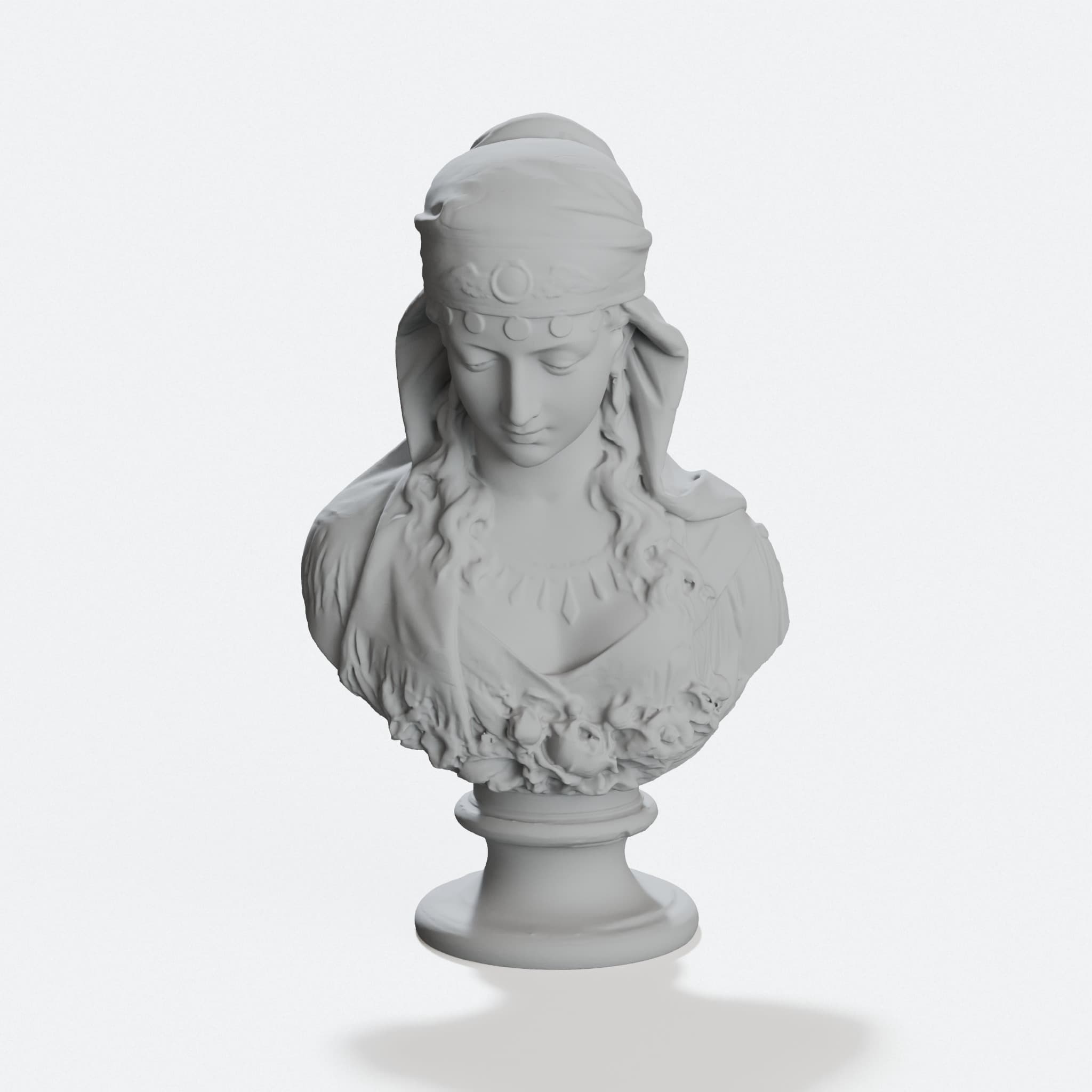 Gypsy Girl Bust Sculpture, Vintage Art Display, hero tilt