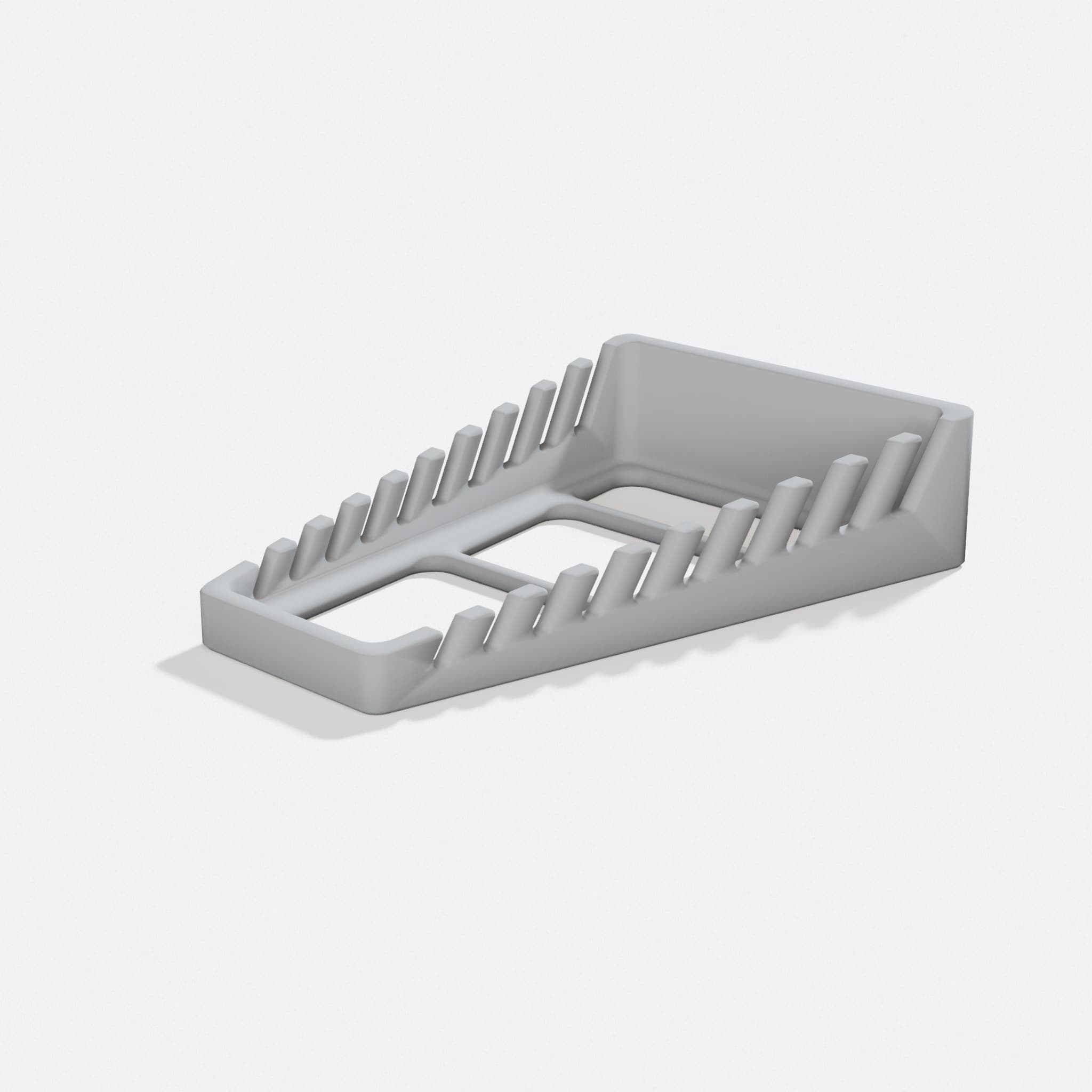3D Printed Wrench Organizer, 10 Piece Metric and SAE, turn three quarter
