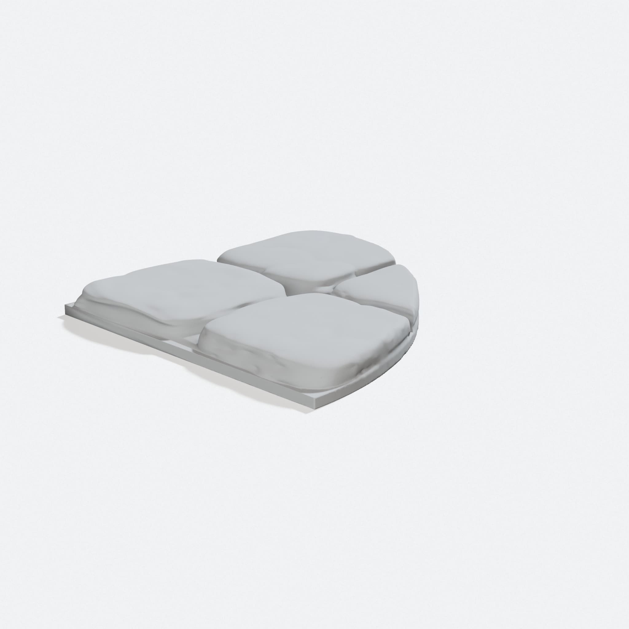 OpenForge 2.0 Dungeon Stone Curved Floors 3D Printed Tiles, turn three quarter