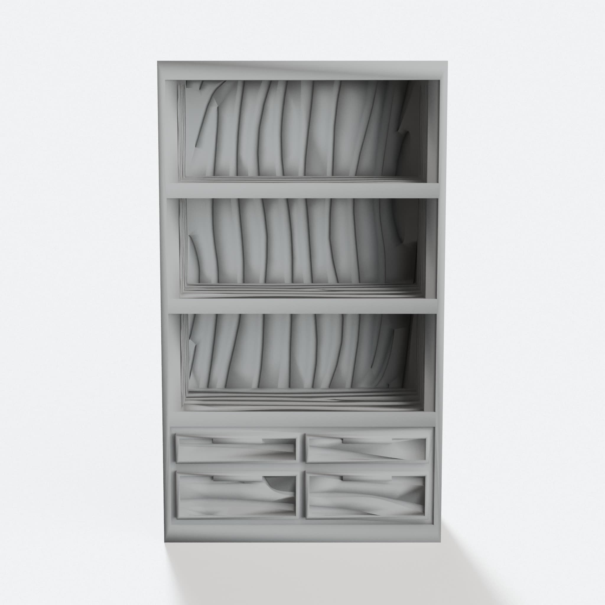 OpenDungeonTiles Bookshelf with Drawers, D&D Library Tile, hero tilt