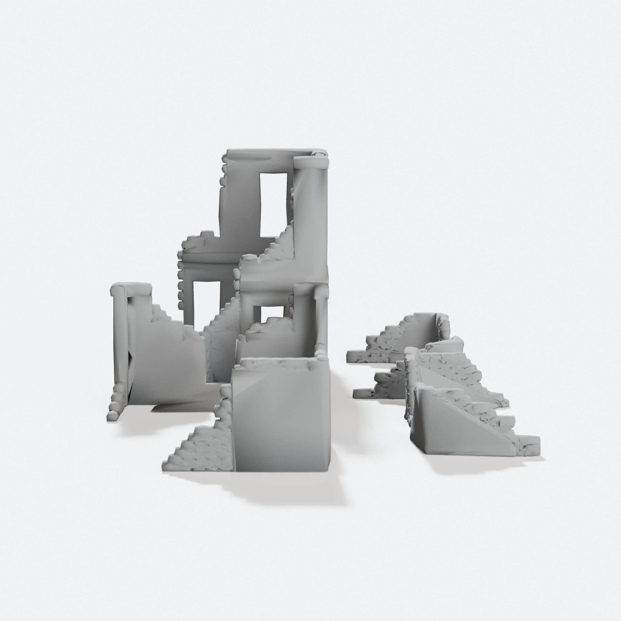 WW2 Ruined Houses 3D Printed Toys for Wargame Terrain, hero tilt
