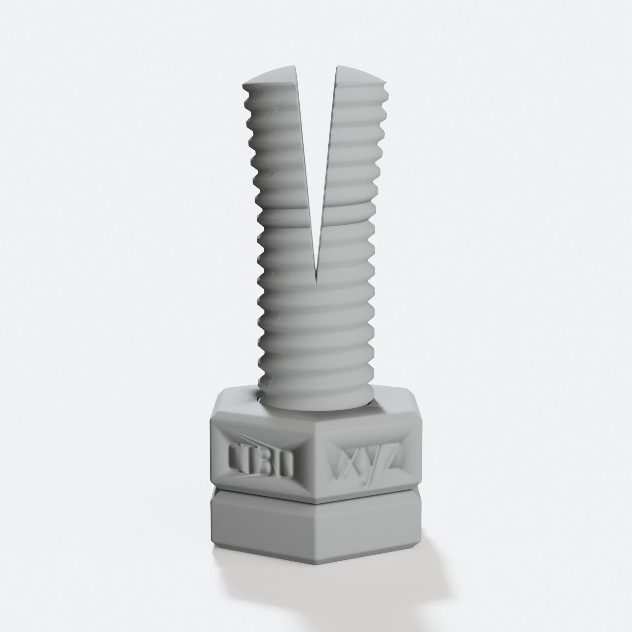 Impossible 3D Printed Bolt and Nut Toy, hero tilt