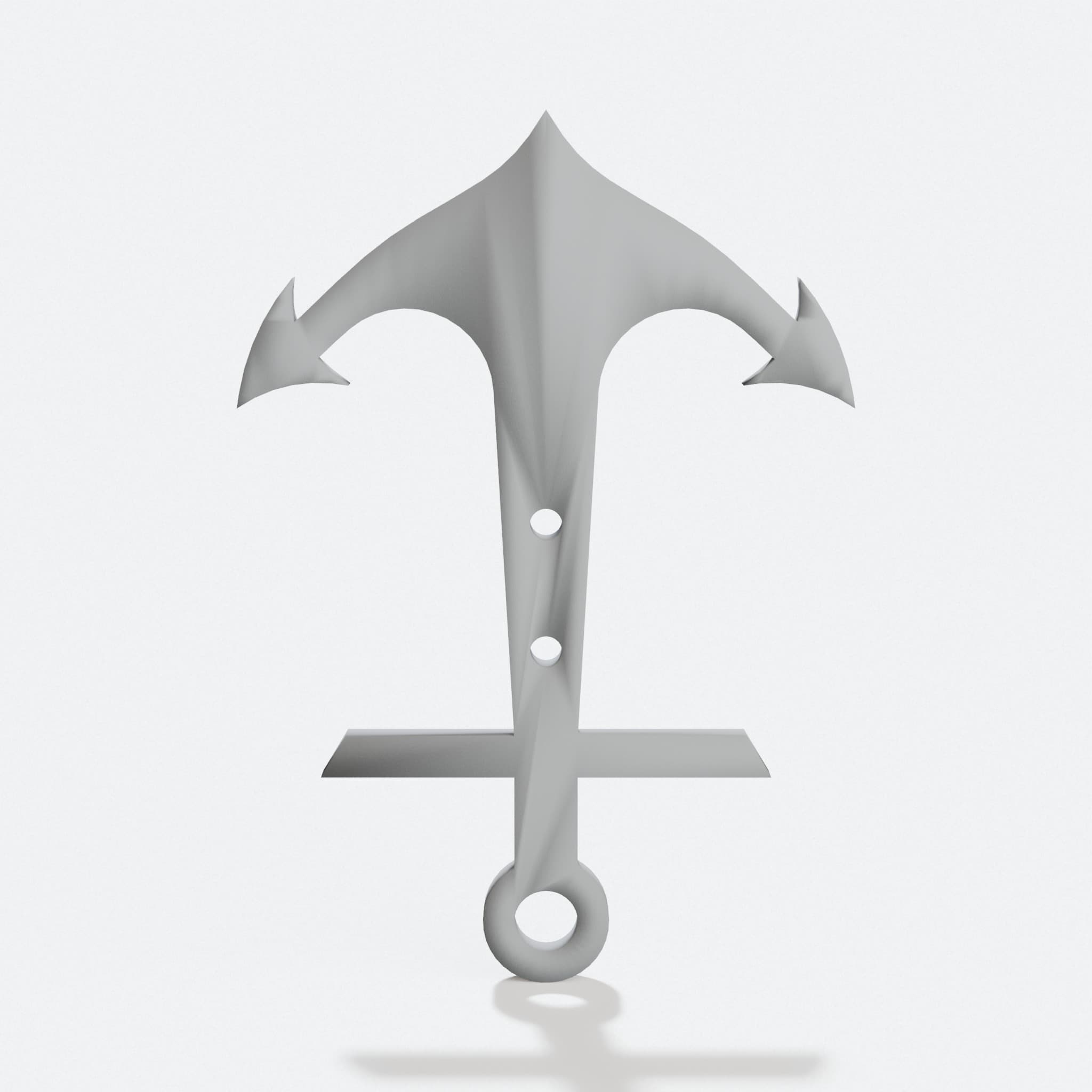 Anchor Hook 3D Printed Home Decor Nautical Coat Hanger, hero tilt