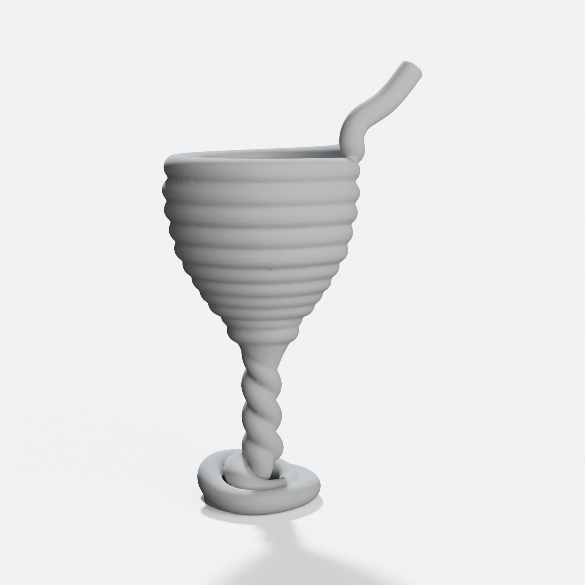 Spiraled Drinking Straw Cup, 3D Printed, hero tilt