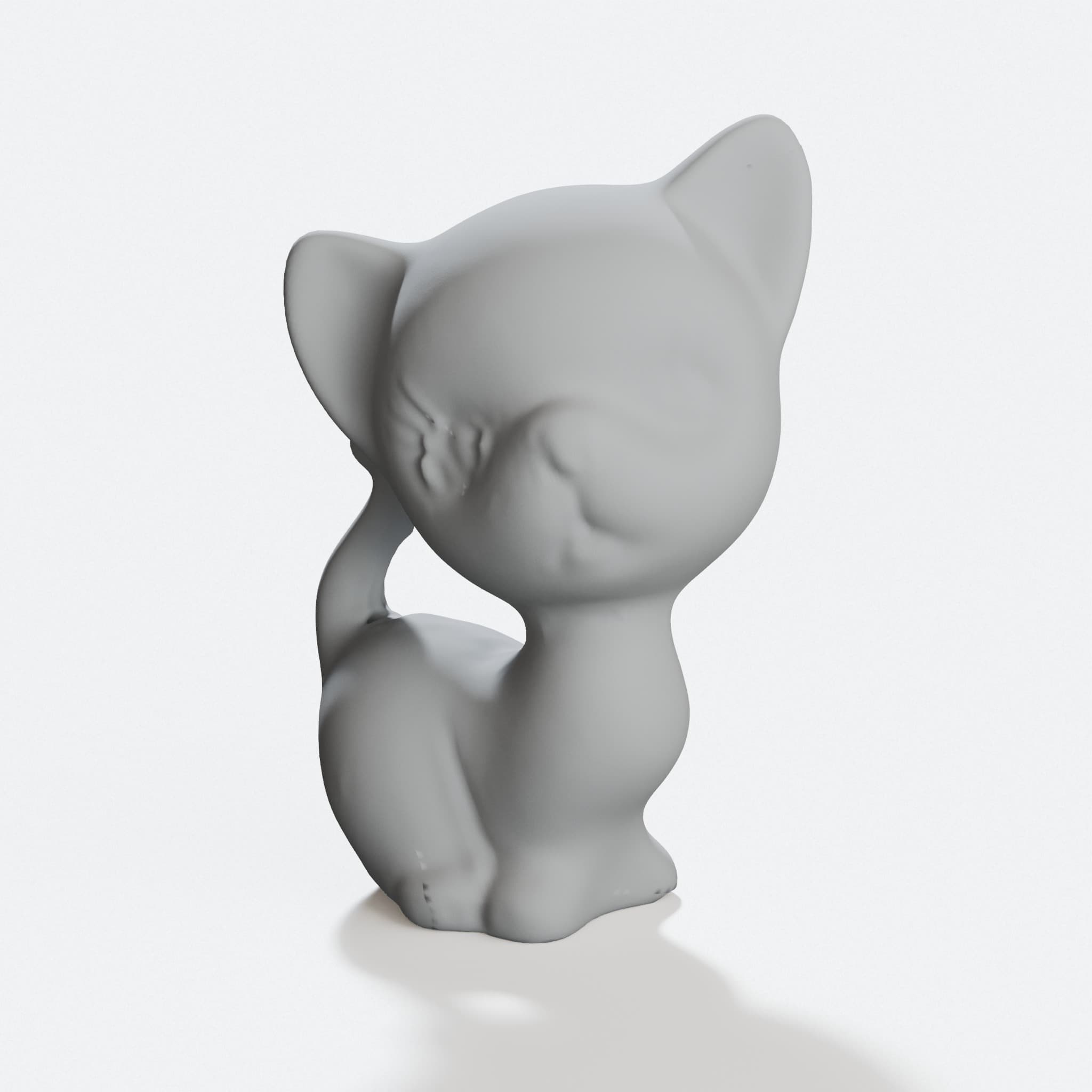 Kitten Figurine - 3D Printed Cat Toy Model, hero tilt