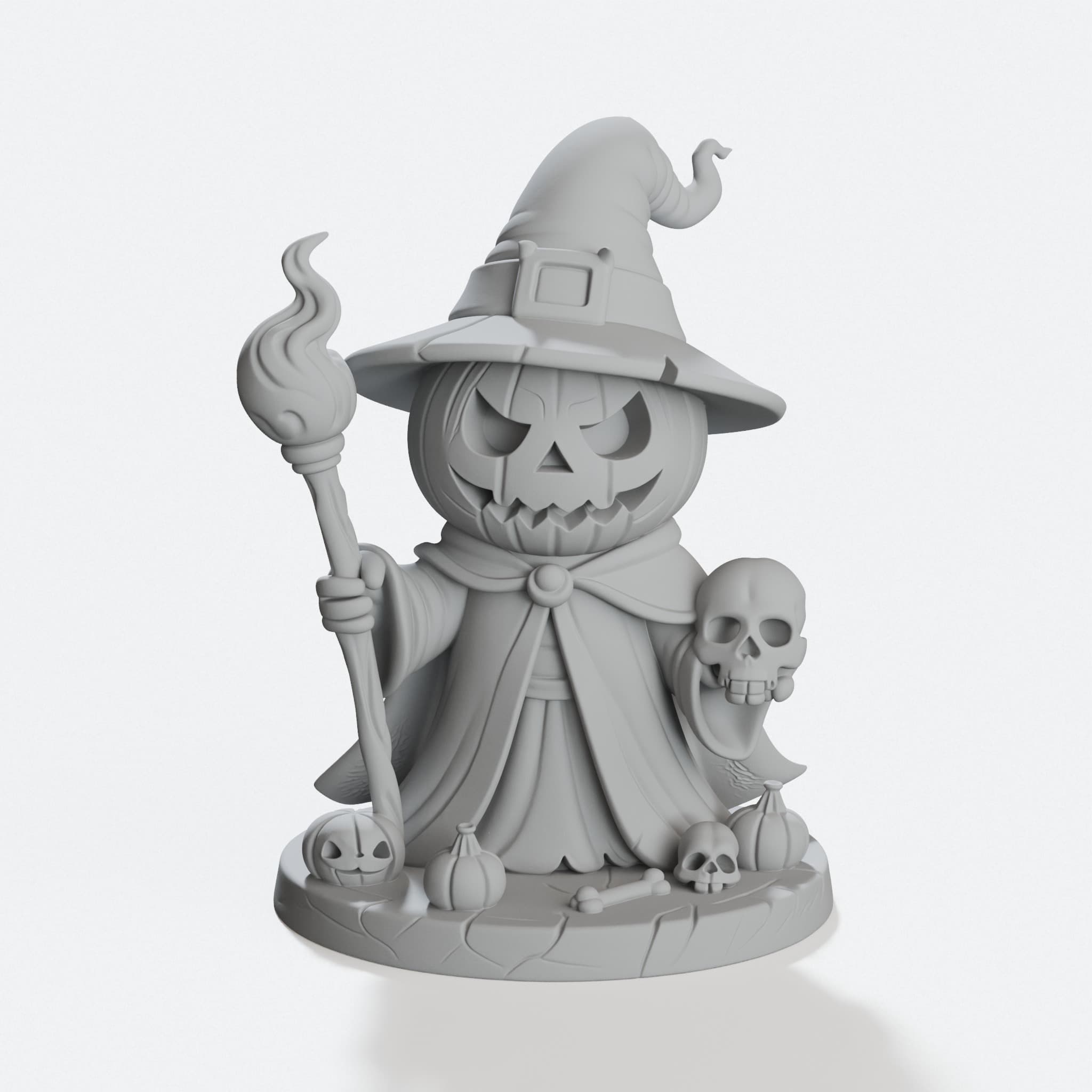 Pumpkin Warlock Halloween Wizard Statue, Spooky Display, hero tilt