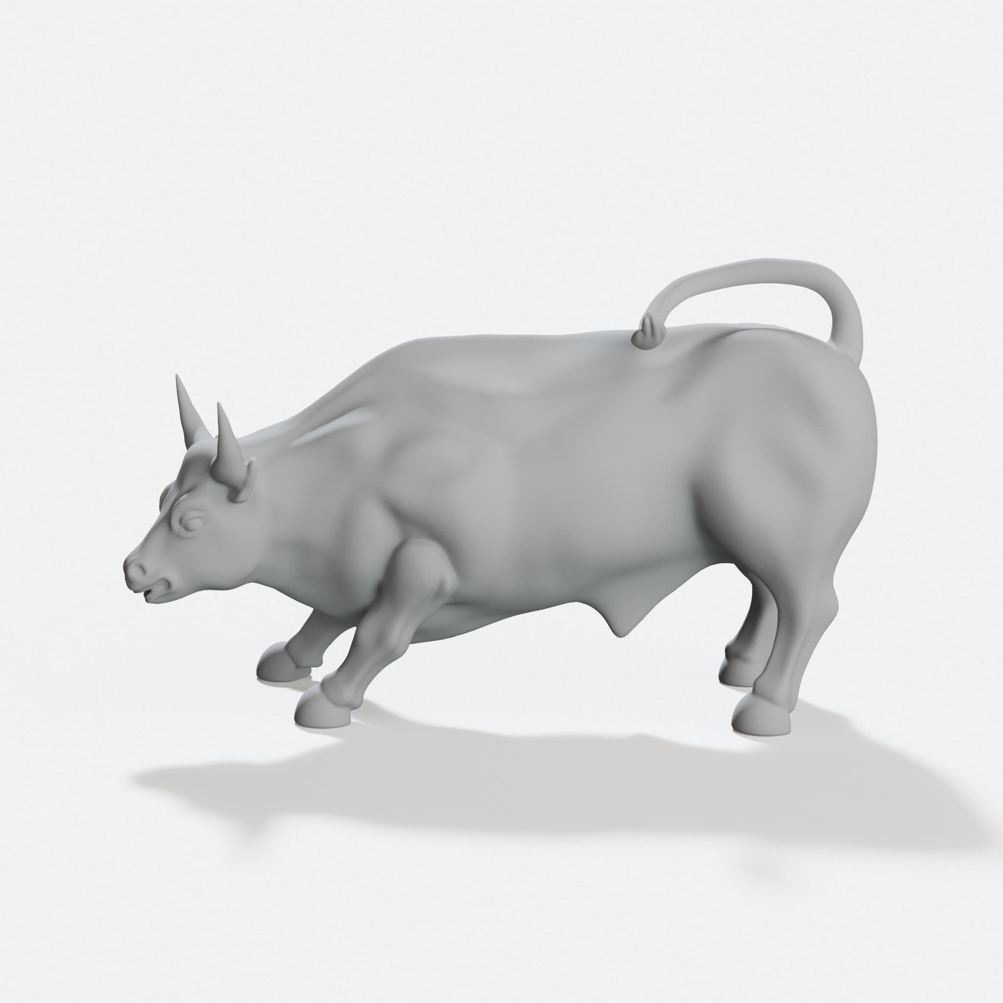 Charging Bull 3D Printed Home Decor Sculpture, hero tilt