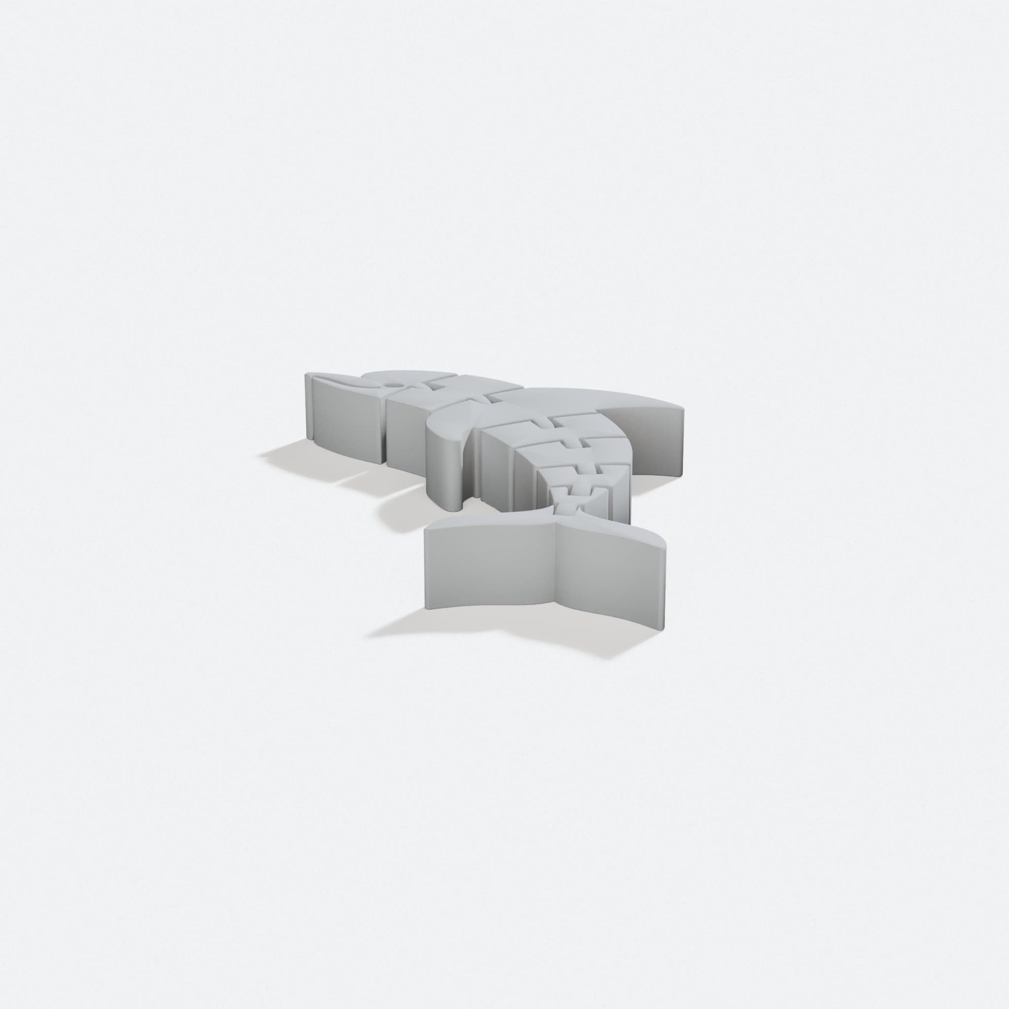 Flexi Dolphin Toy - 3D Printed, turn three quarter