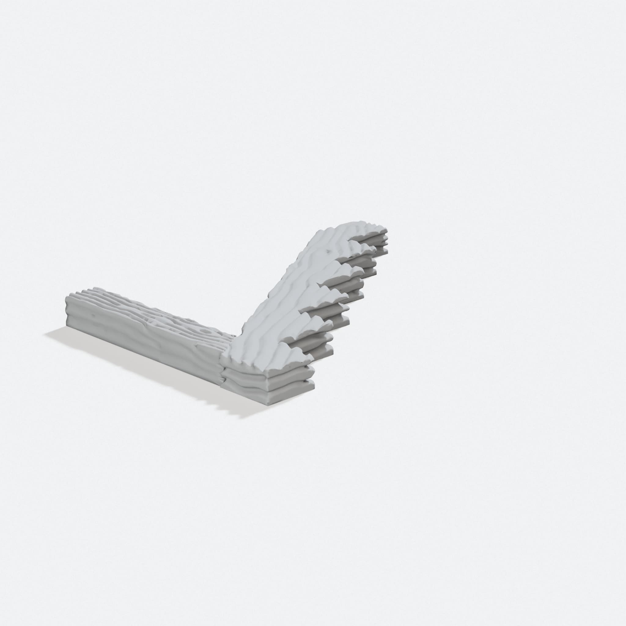 OpenForge 2.0 Wooden Staircase Tile Set, turn three quarter