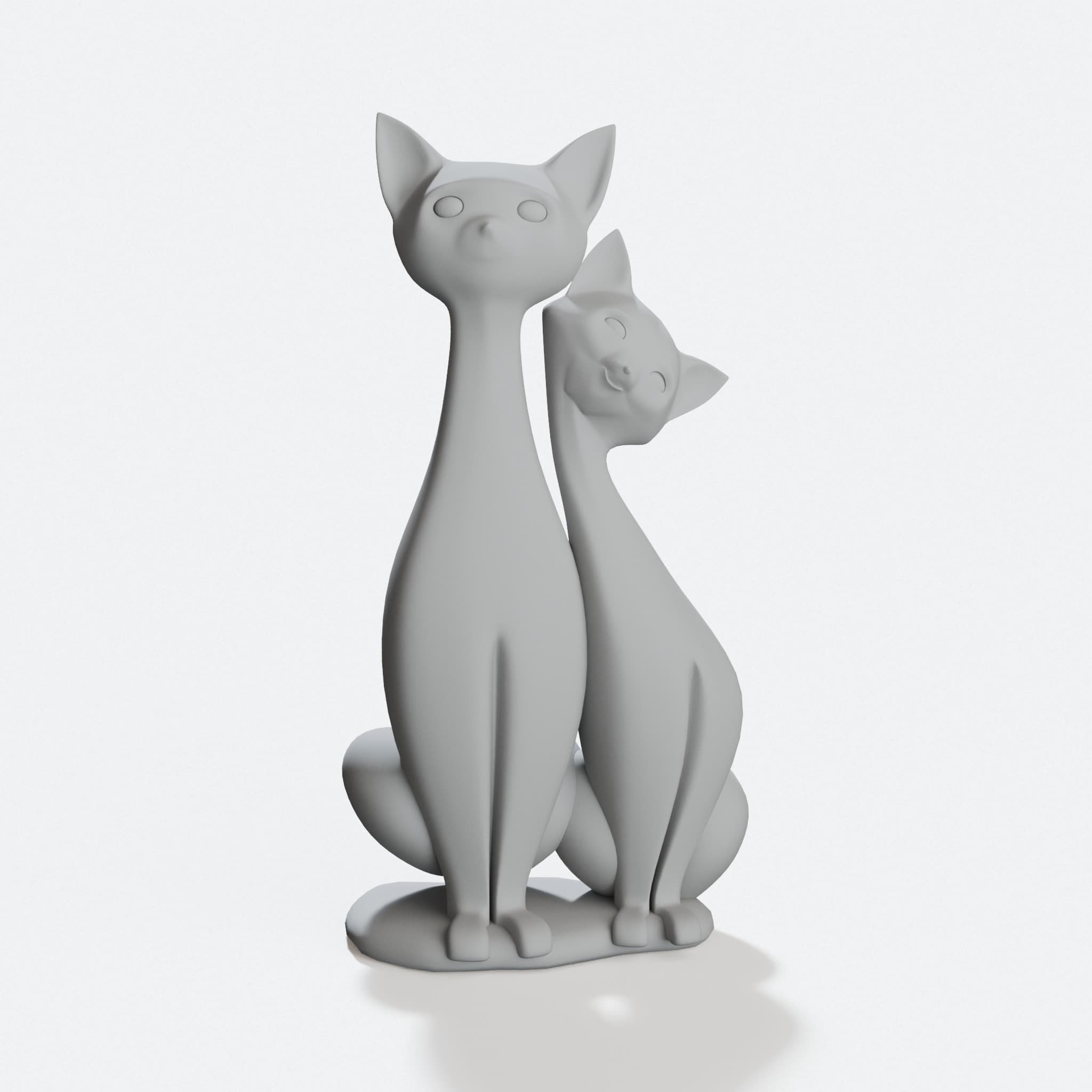 Twin Cats 3D Printed Ornament Decor, hero tilt