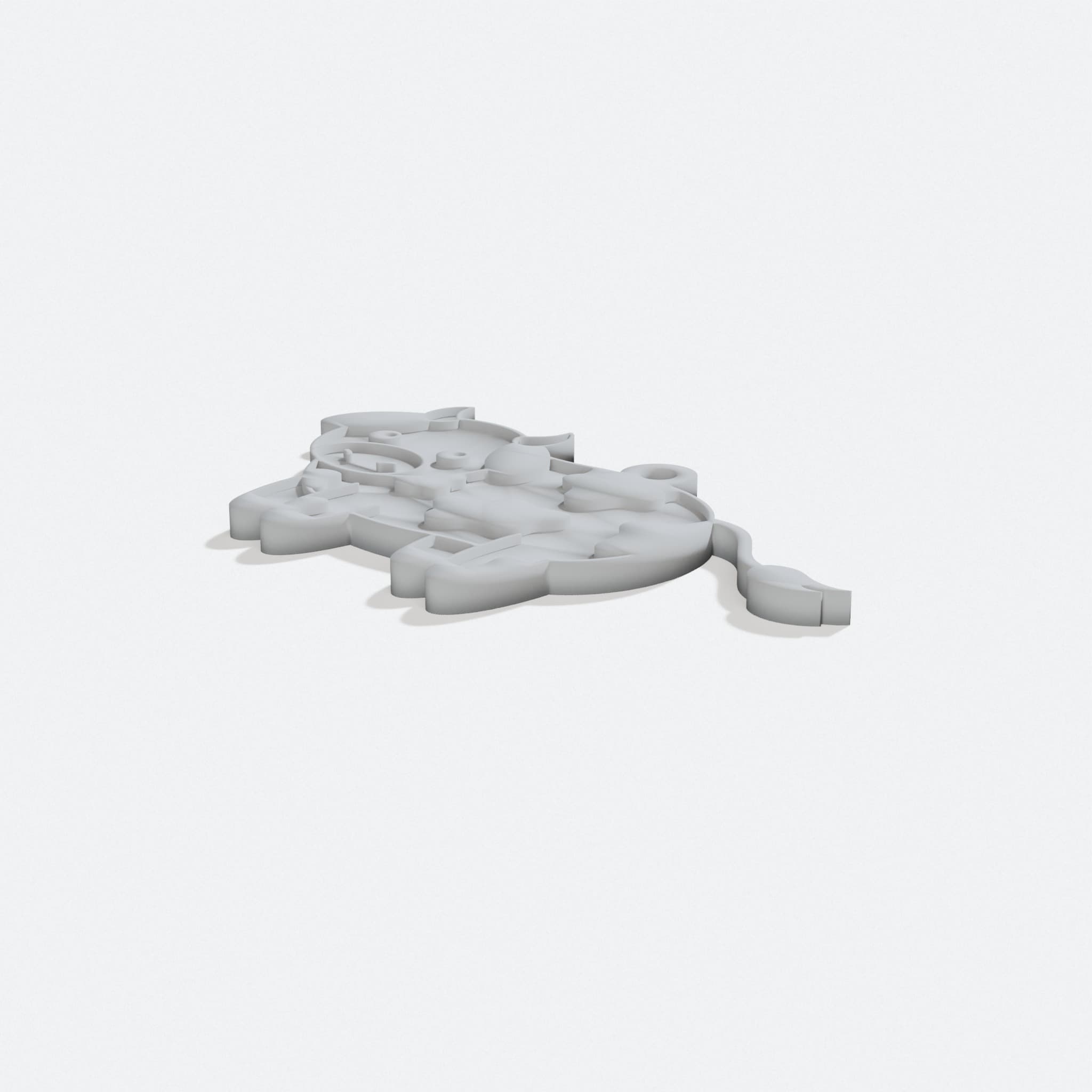 Cow Keychain 3D Printed Toy for Kids and Farmers, turn three quarter