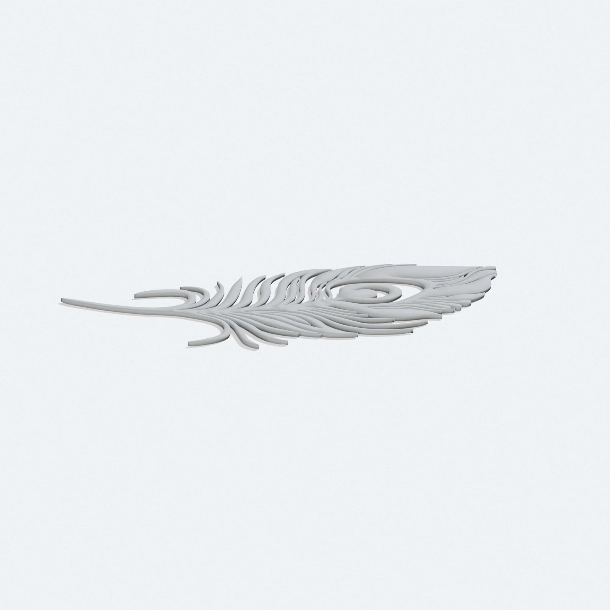 3D Printed Peacock Feather Bookmark for Book Lovers, turn three quarter