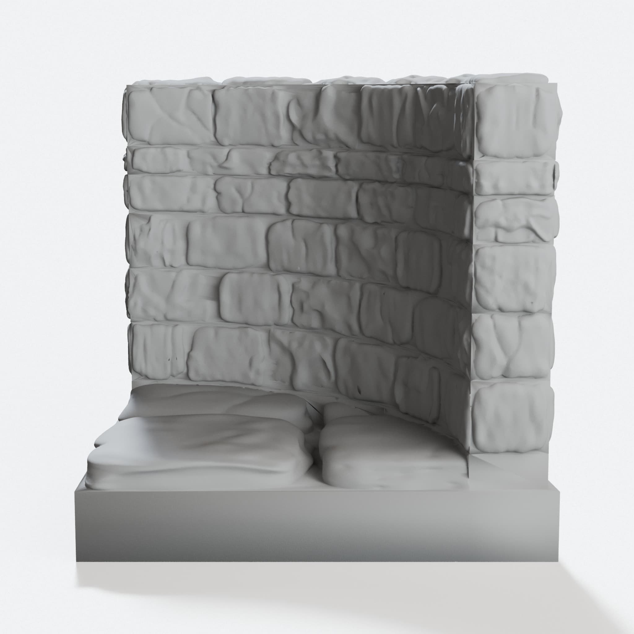 OpenForge Stone Dungeon Curved Wall, hero tilt