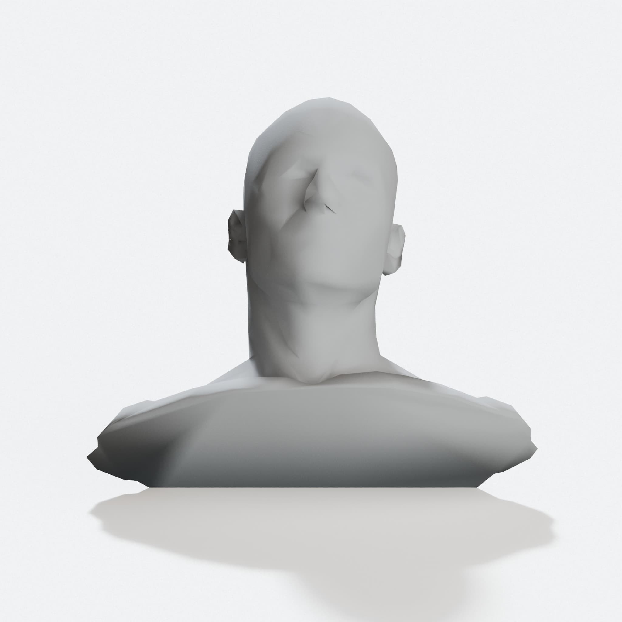 Low Poly Head 3D Printed Home Decor Bust, hero tilt