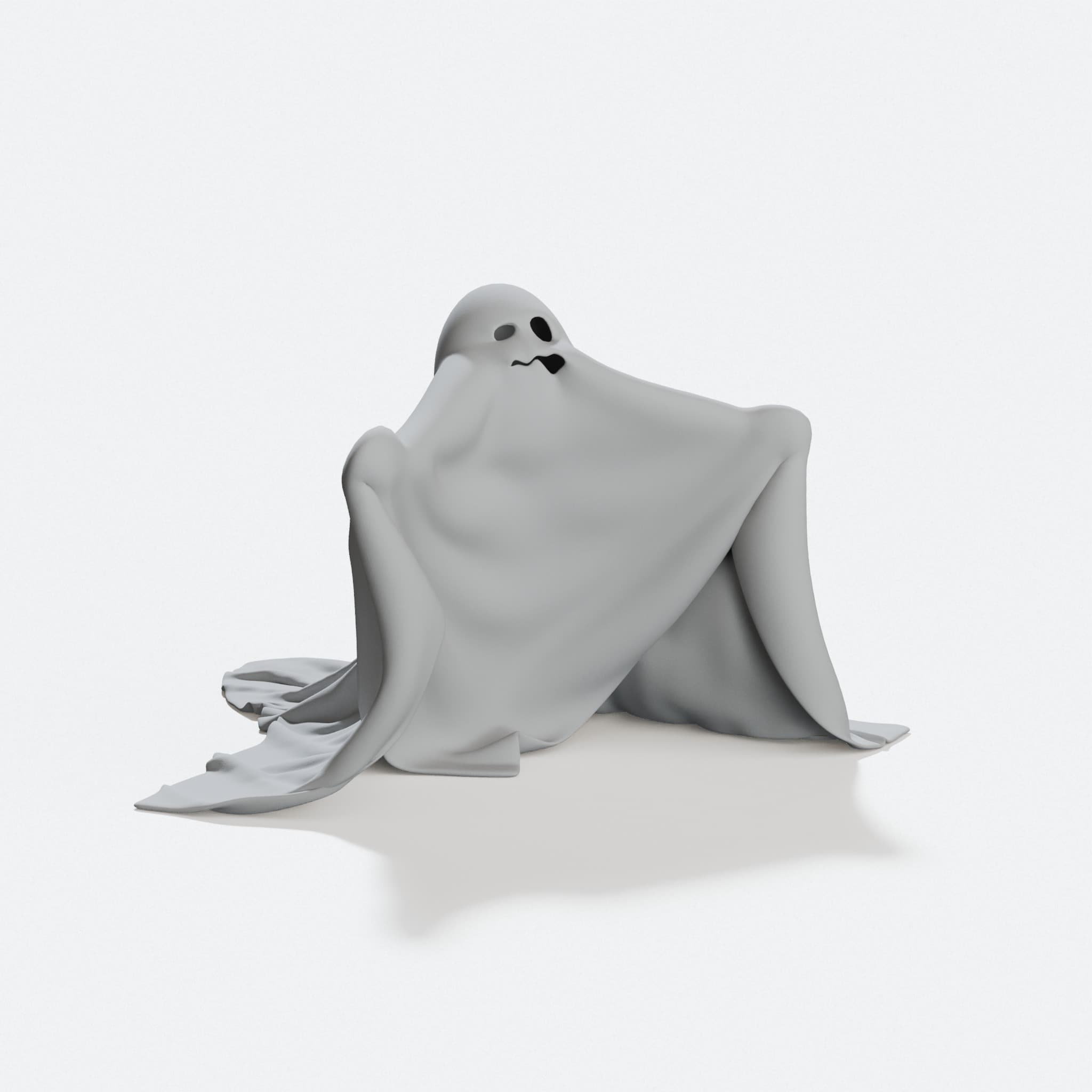 Scary Ghost 3D Printed Ornament for Halloween, hero tilt