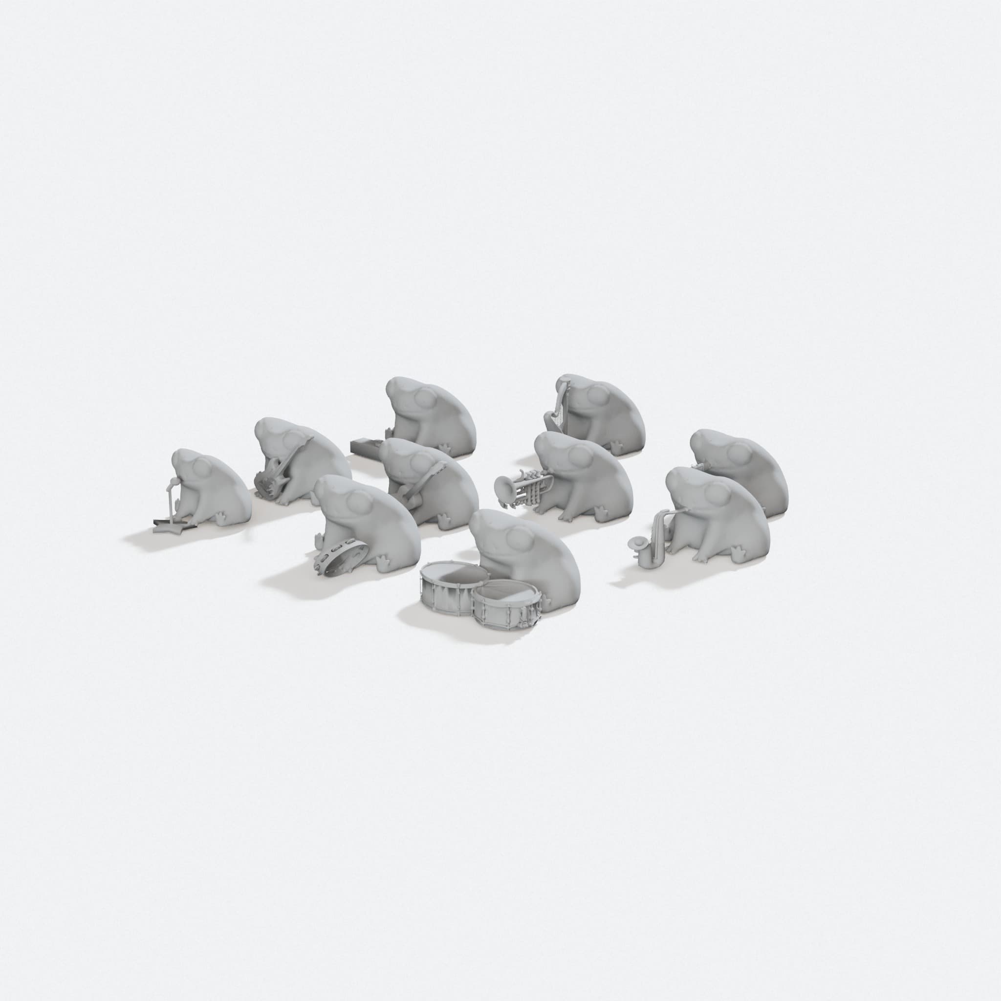 Fred the Frog Band 3D Printed Toy, turn three quarter
