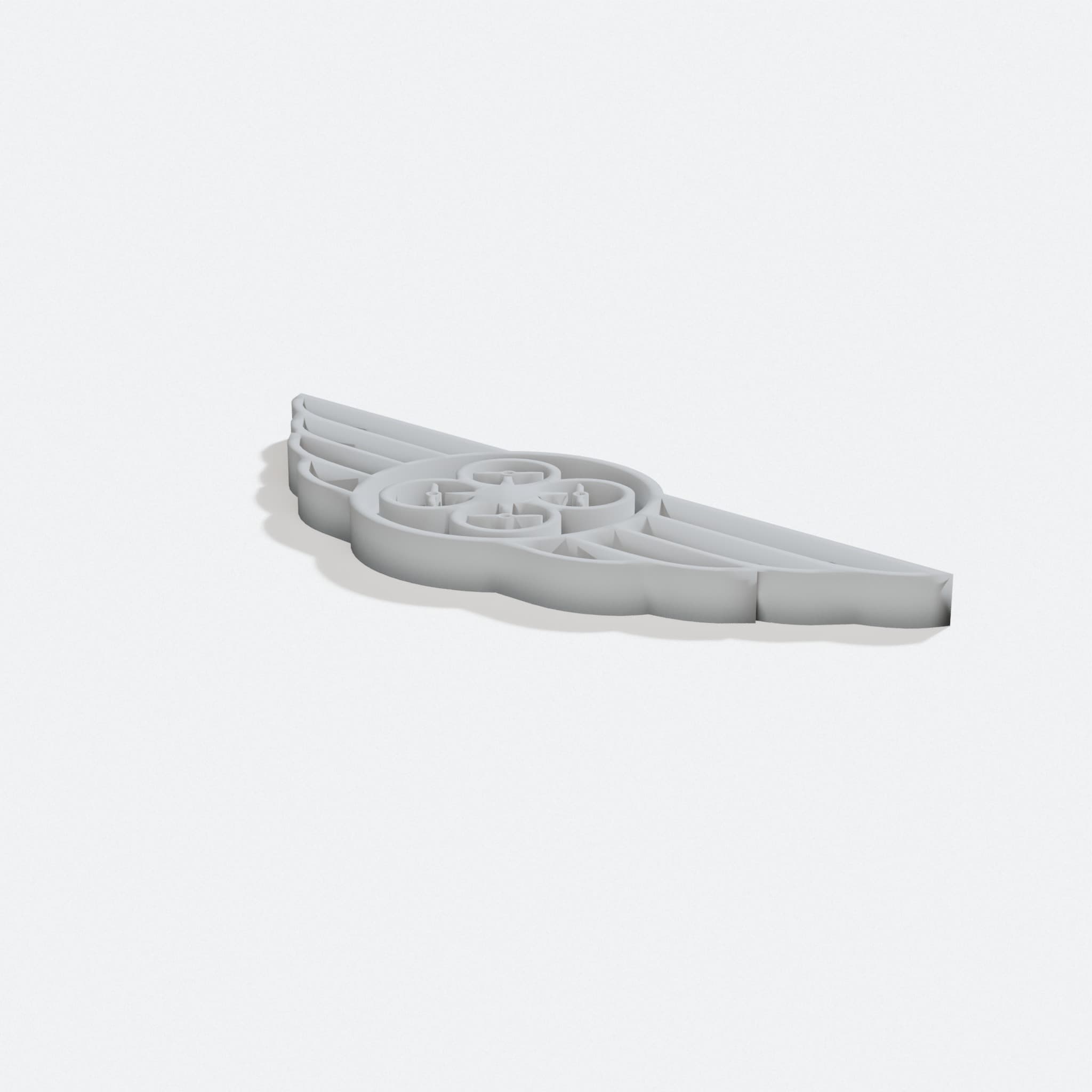 Drone Pilot Wings Badge 3D Printed Gift, turn three quarter