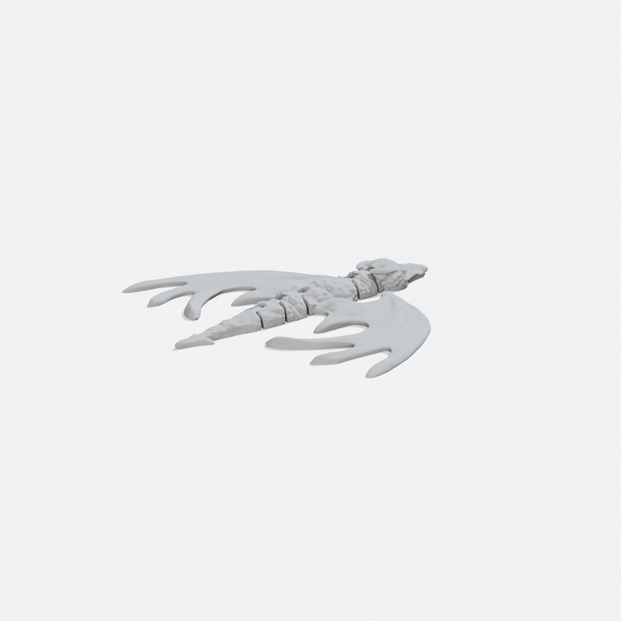 Articulated Red Dragon Print in Place Toy, turn three quarter