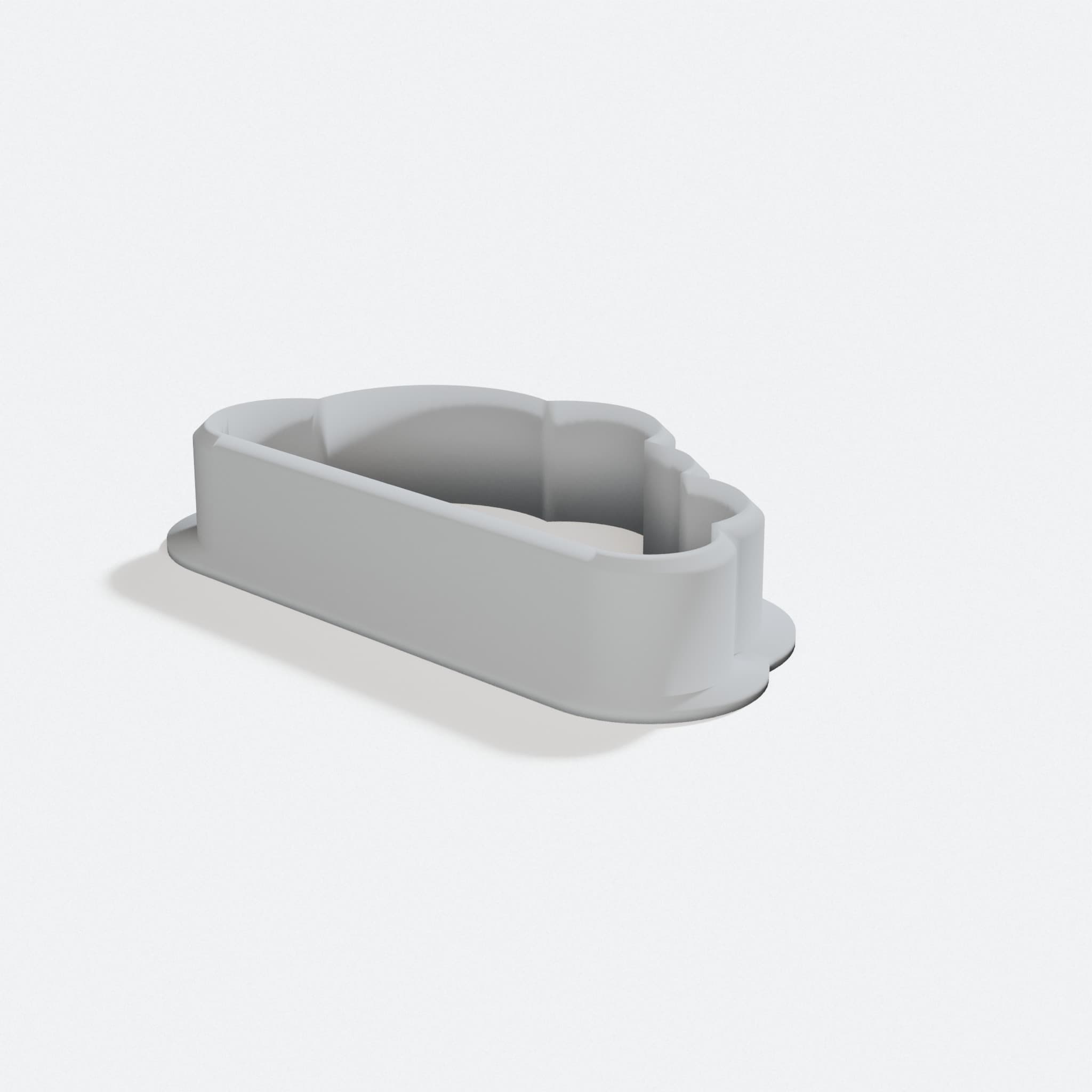Cloud Cookie Cutter, 3D Printed Kitchen Accessory, turn three quarter