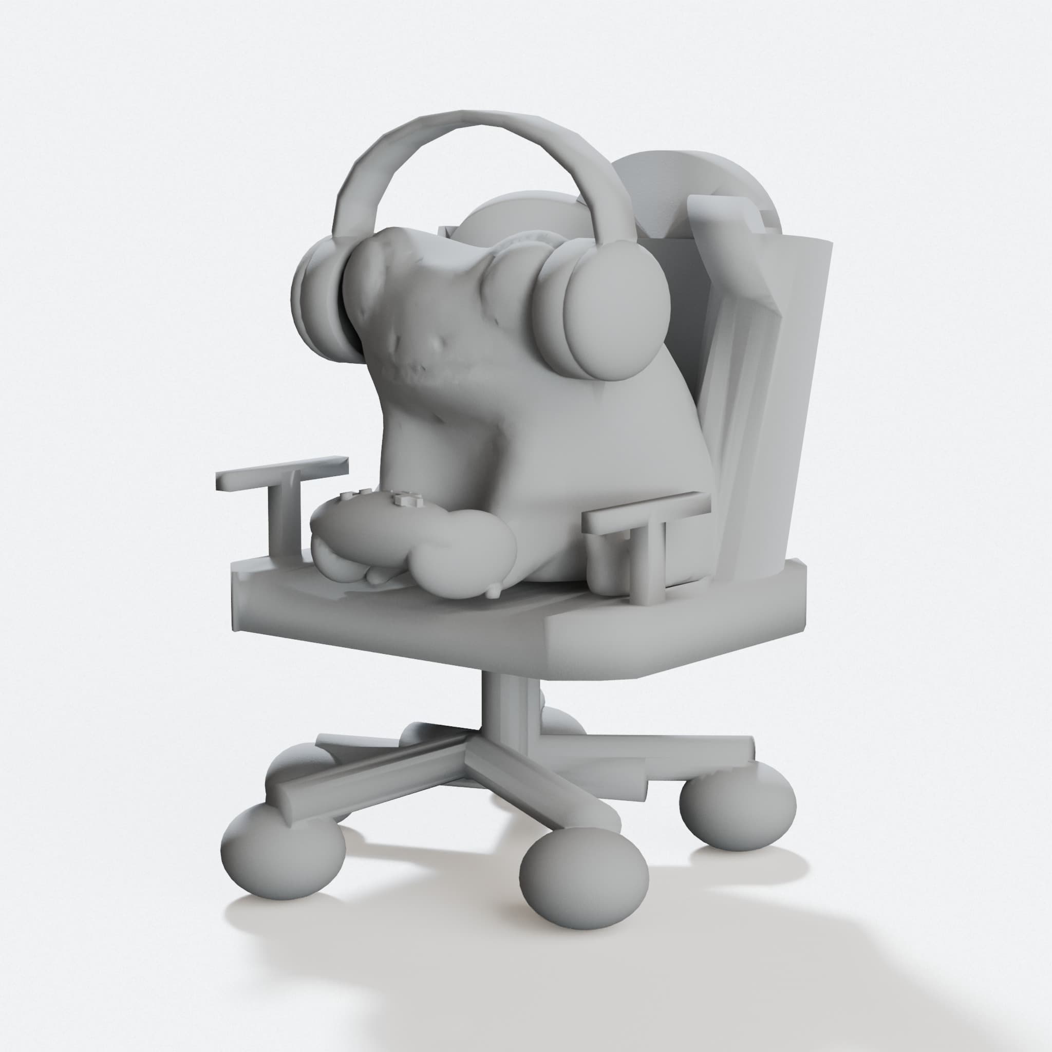 Fred the Gamer Frog 3D Printed Toy, hero tilt