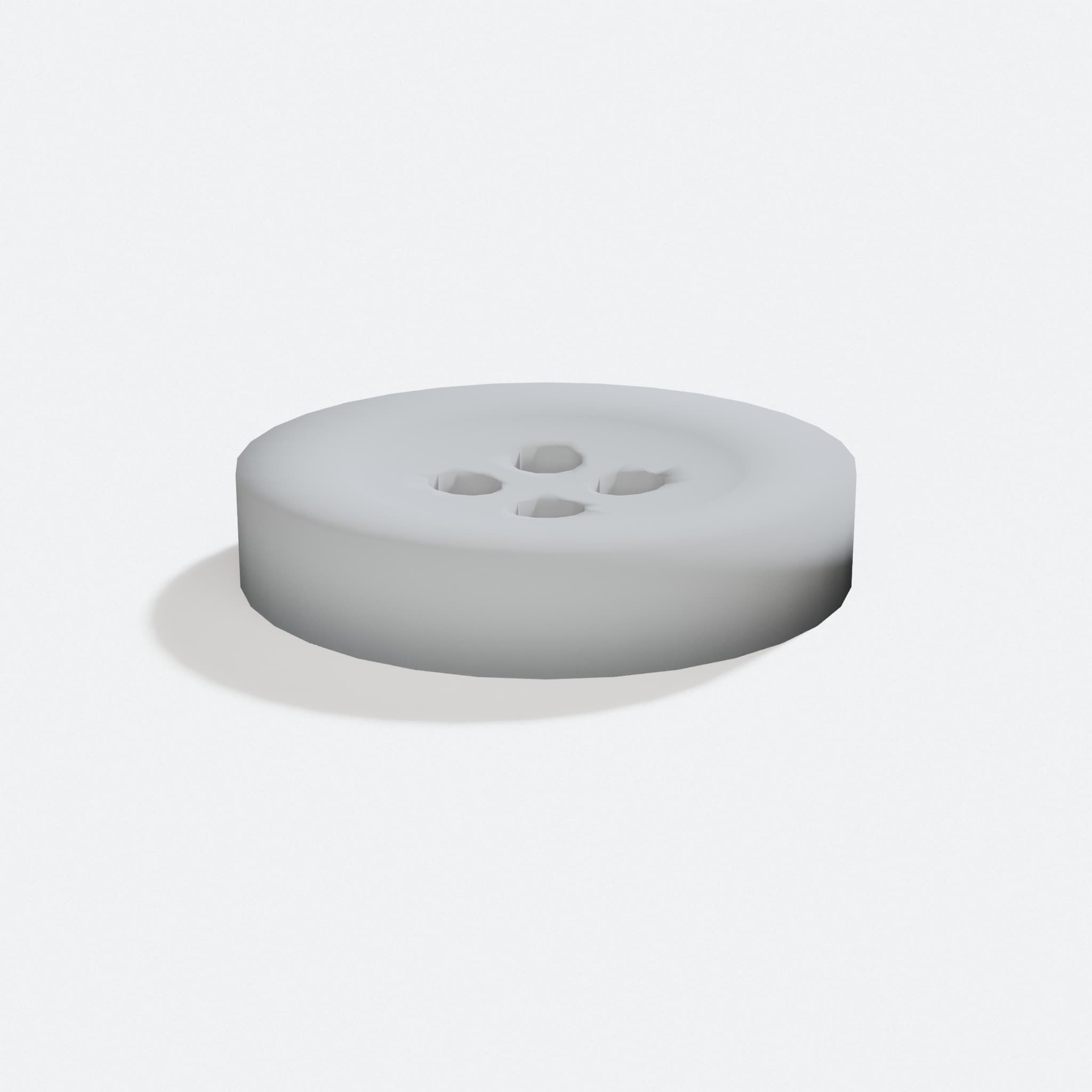 Classic 4-Hole Button, 3D Printed Home Decor, turn three quarter