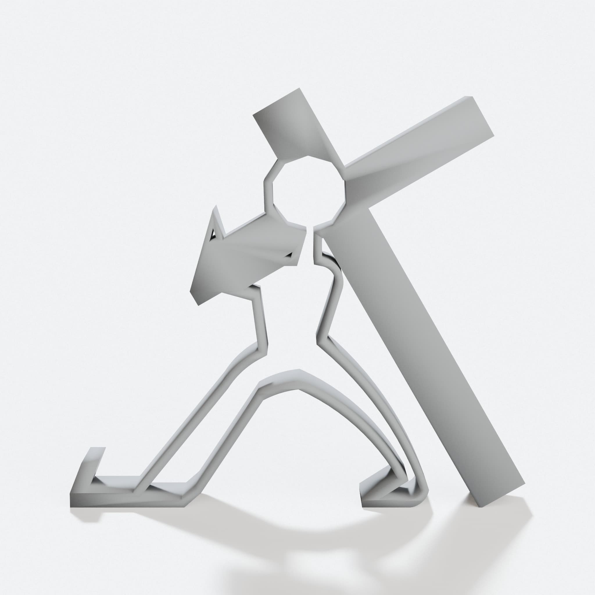 Jesus Carries Cross 3D Printed Phone Stand for iPhone, hero tilt