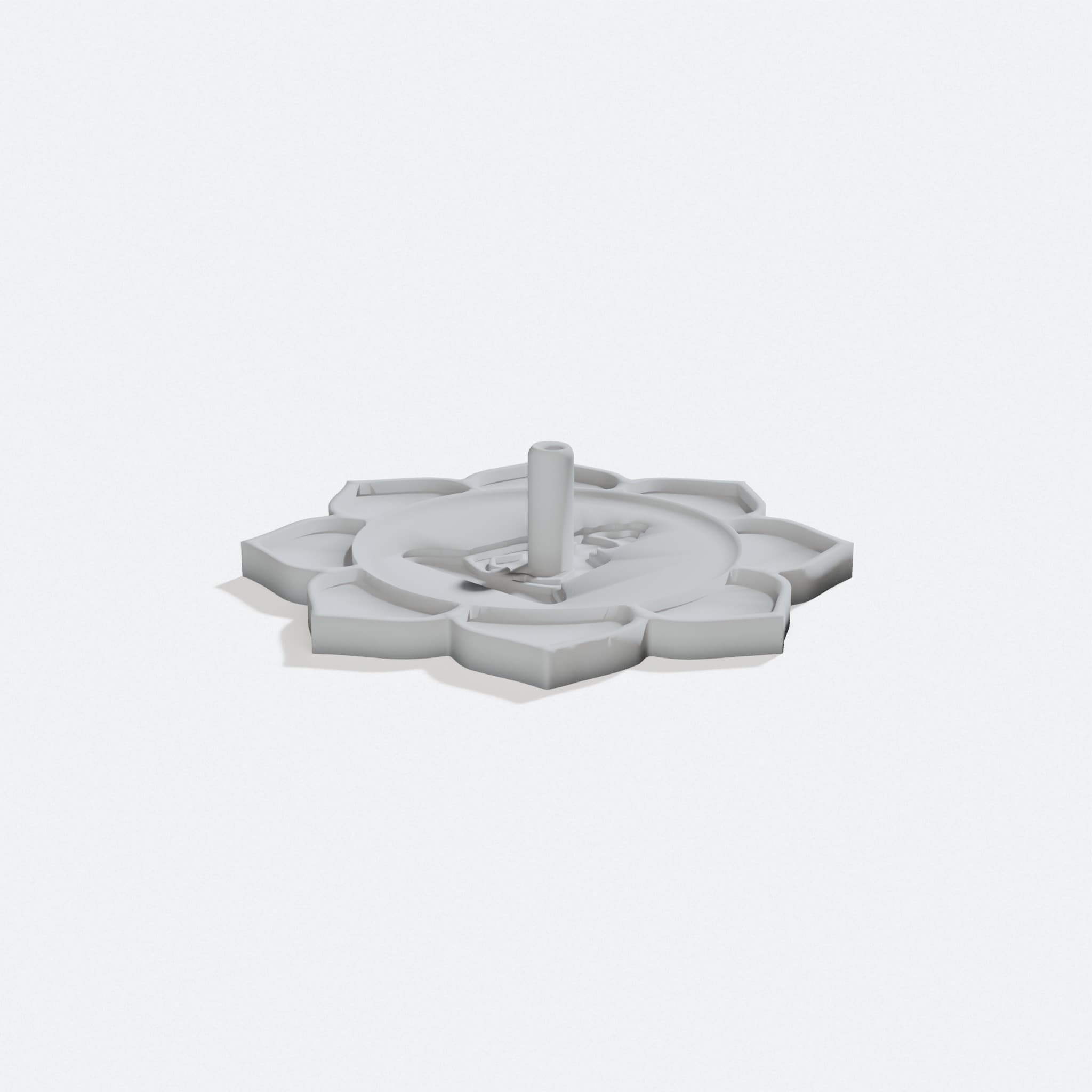 Lotus Flower 3D Printed Incense Holder, turn three quarter