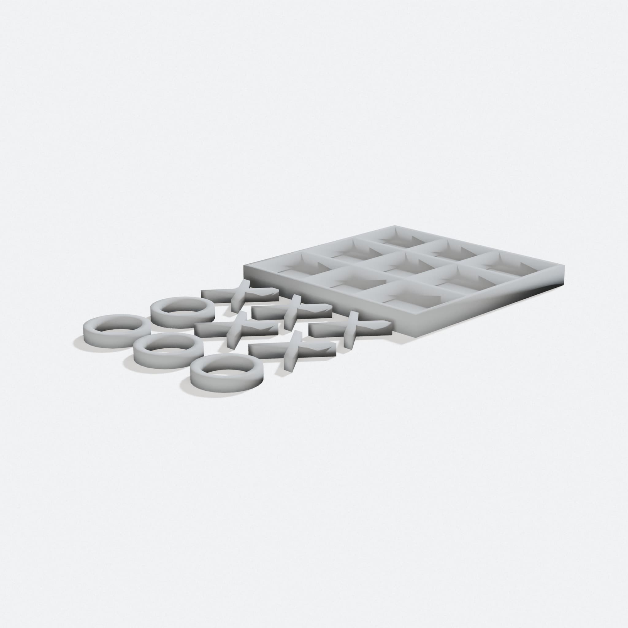 3D Printed Tic Tac Toe Game Toy, turn three quarter